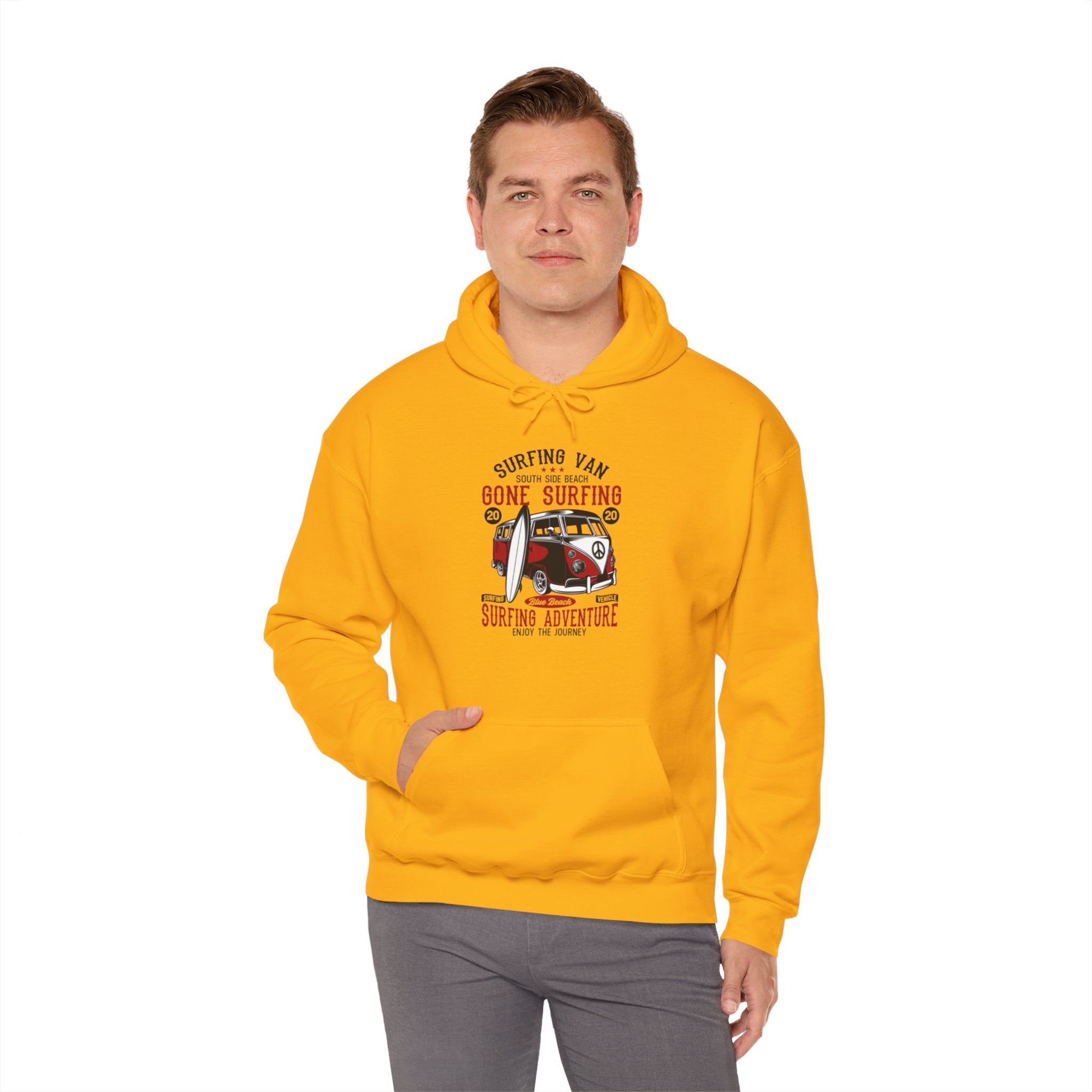 "SURFING VAN GONE SURFING SURFING ADVENTURE" Unisex Heavy Blend™ Hooded Sweatshirt