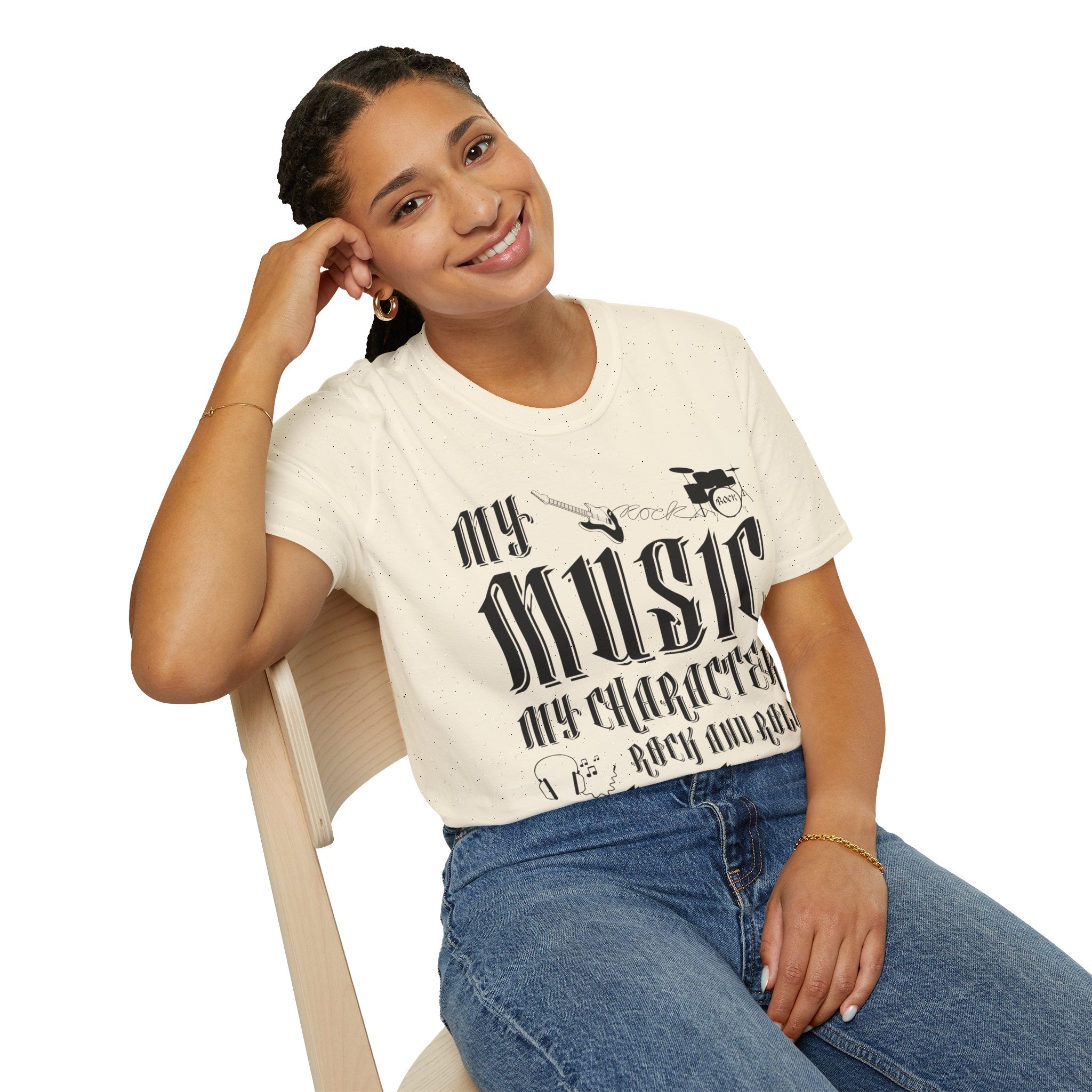 "My Music My Character Rock And Roll Station" Unisex Soft style T-Shirt