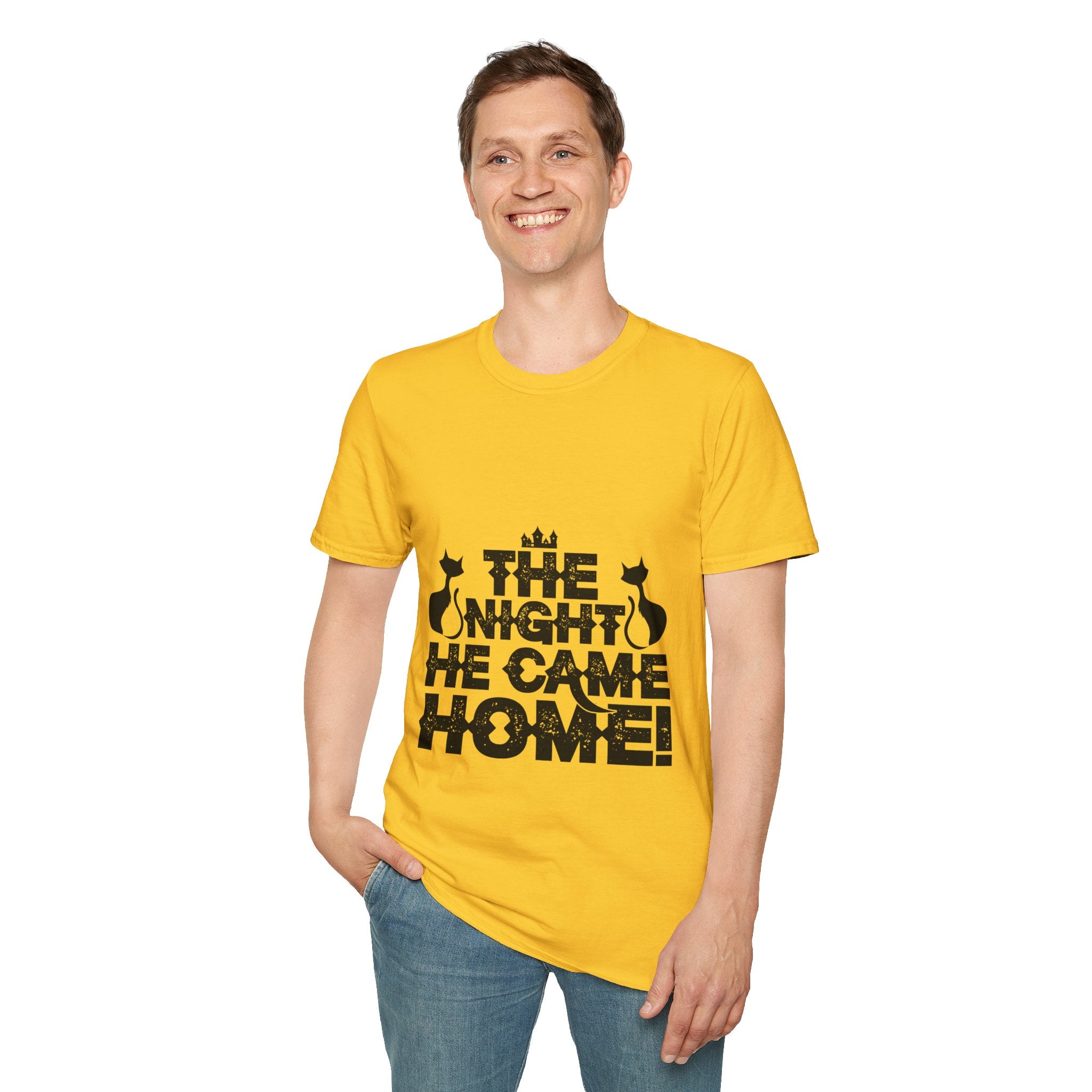 "THE NIGHT HE CAME HOME" Unisex Soft style T-Shirt