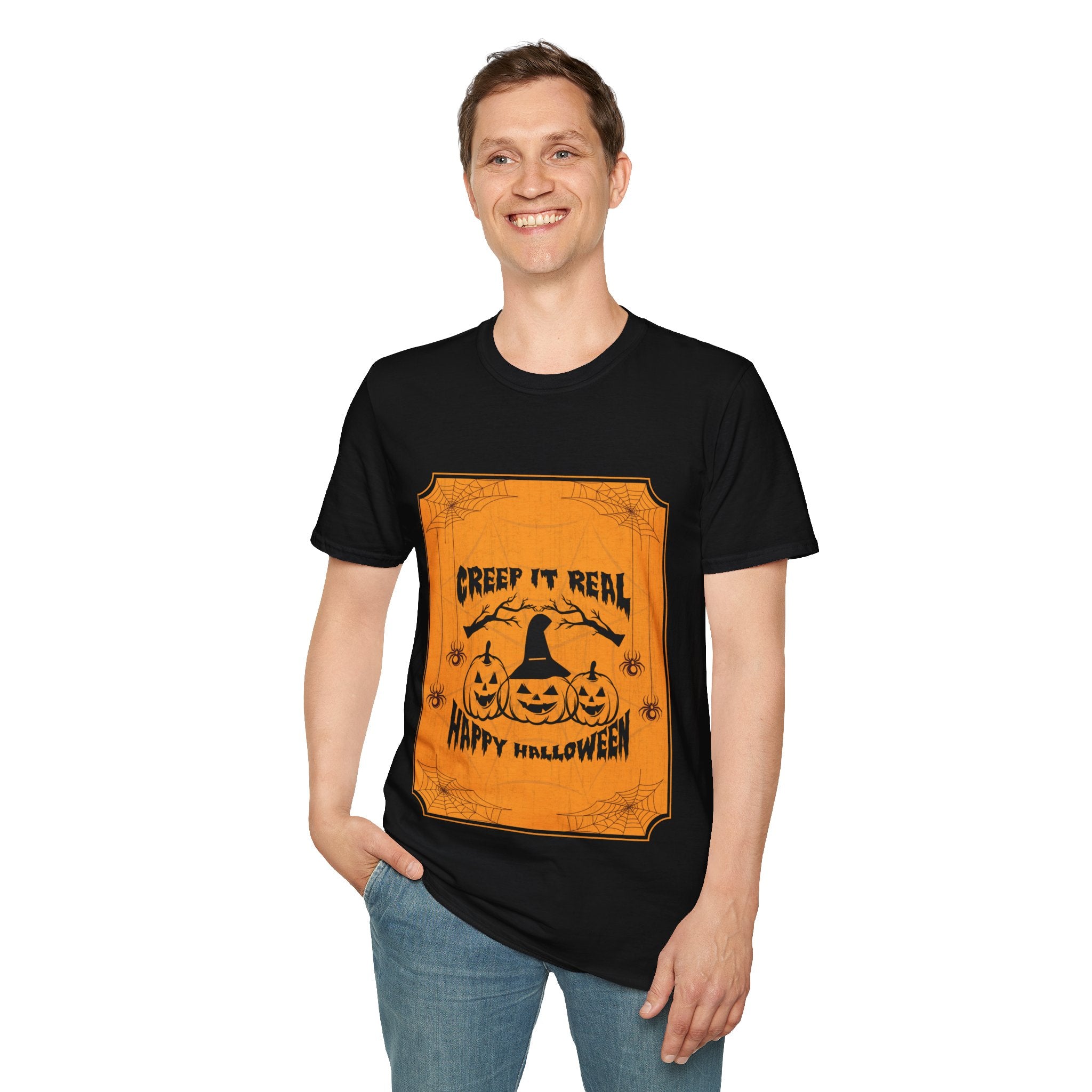 "CREEP IT REAL HAPPY HALLOWEEN" Unisex Soft style T-Shirt