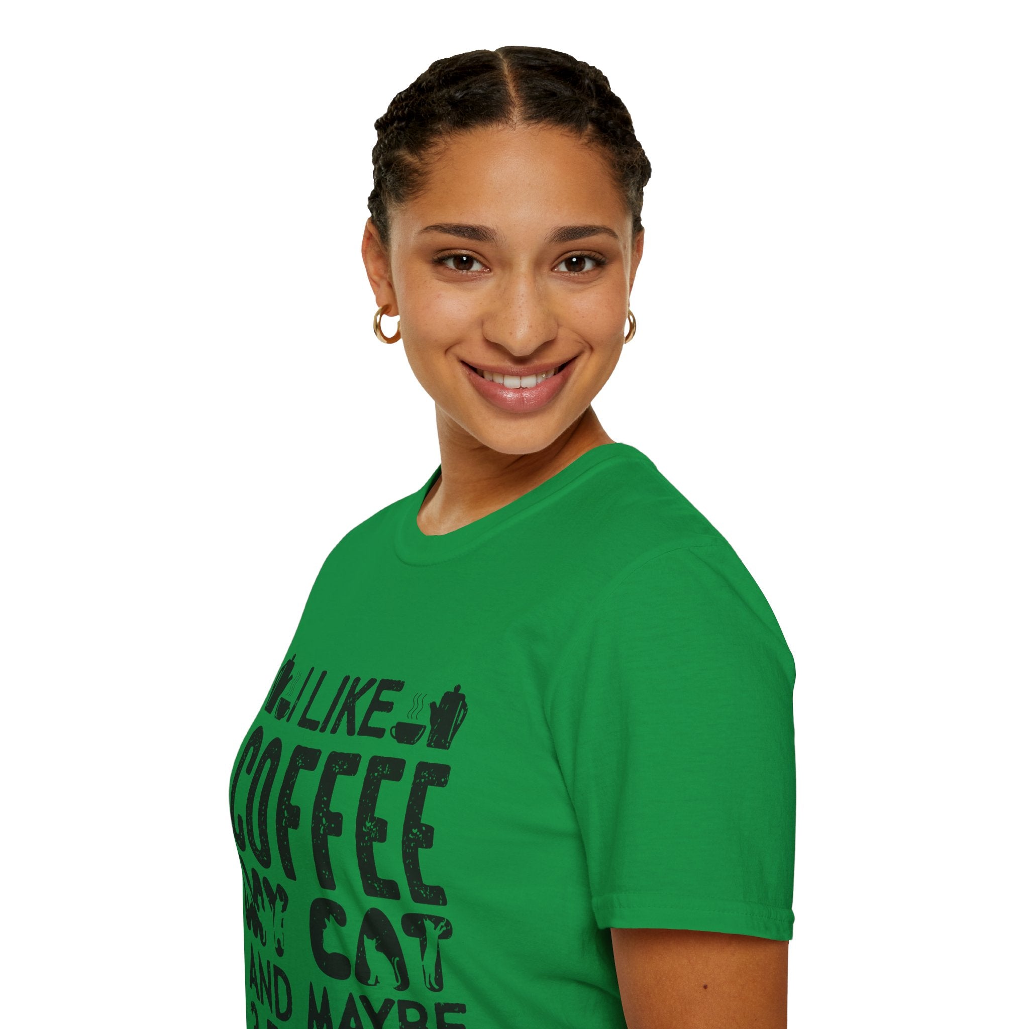 "I LIKE COFFEE MY CAT AND MAYBE 3 PEOPLE" Unisex Soft style T-Shirt