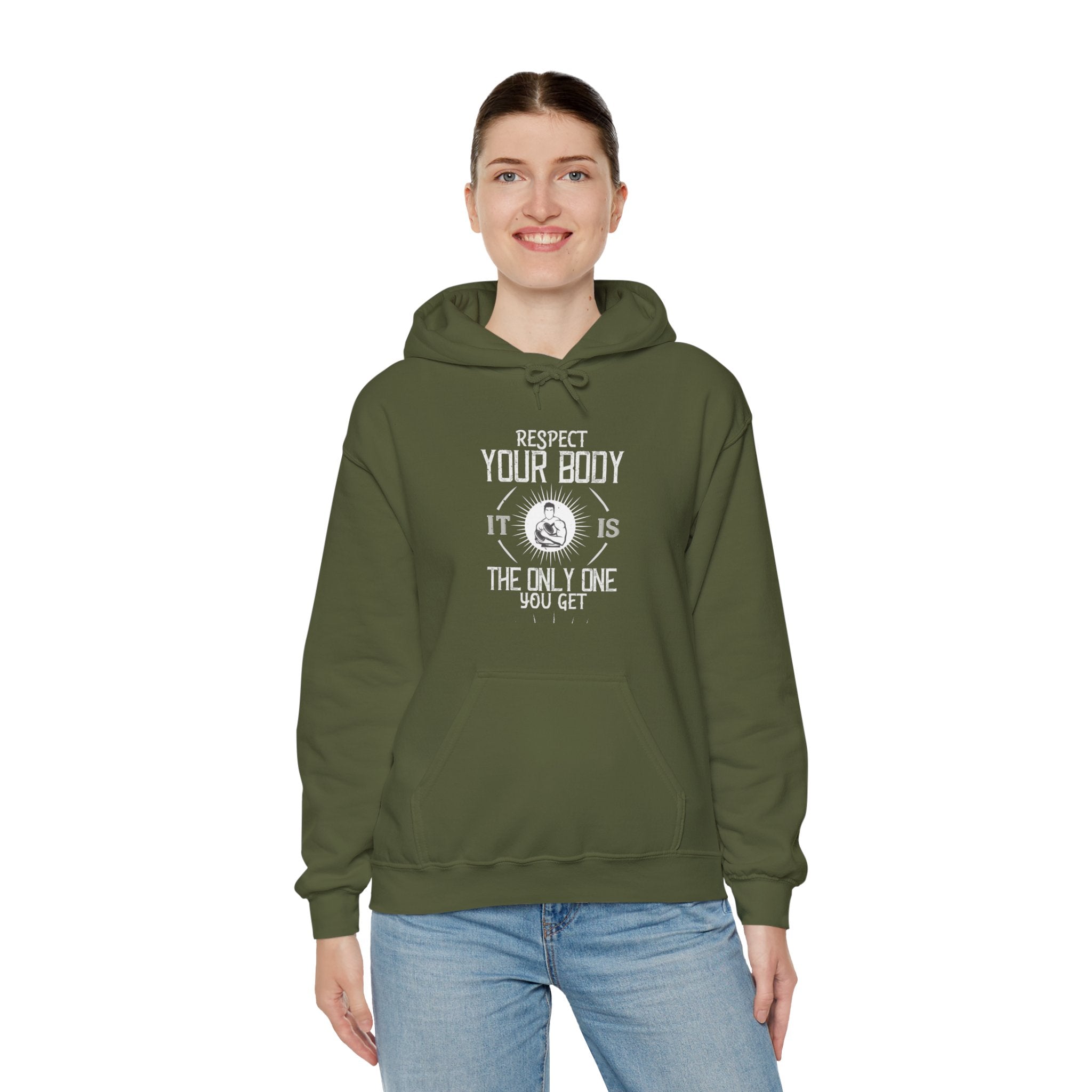 "Respect Your Body It Is the Only One You Get"  Unisex Heavy Blend™ Hooded Sweatshirt