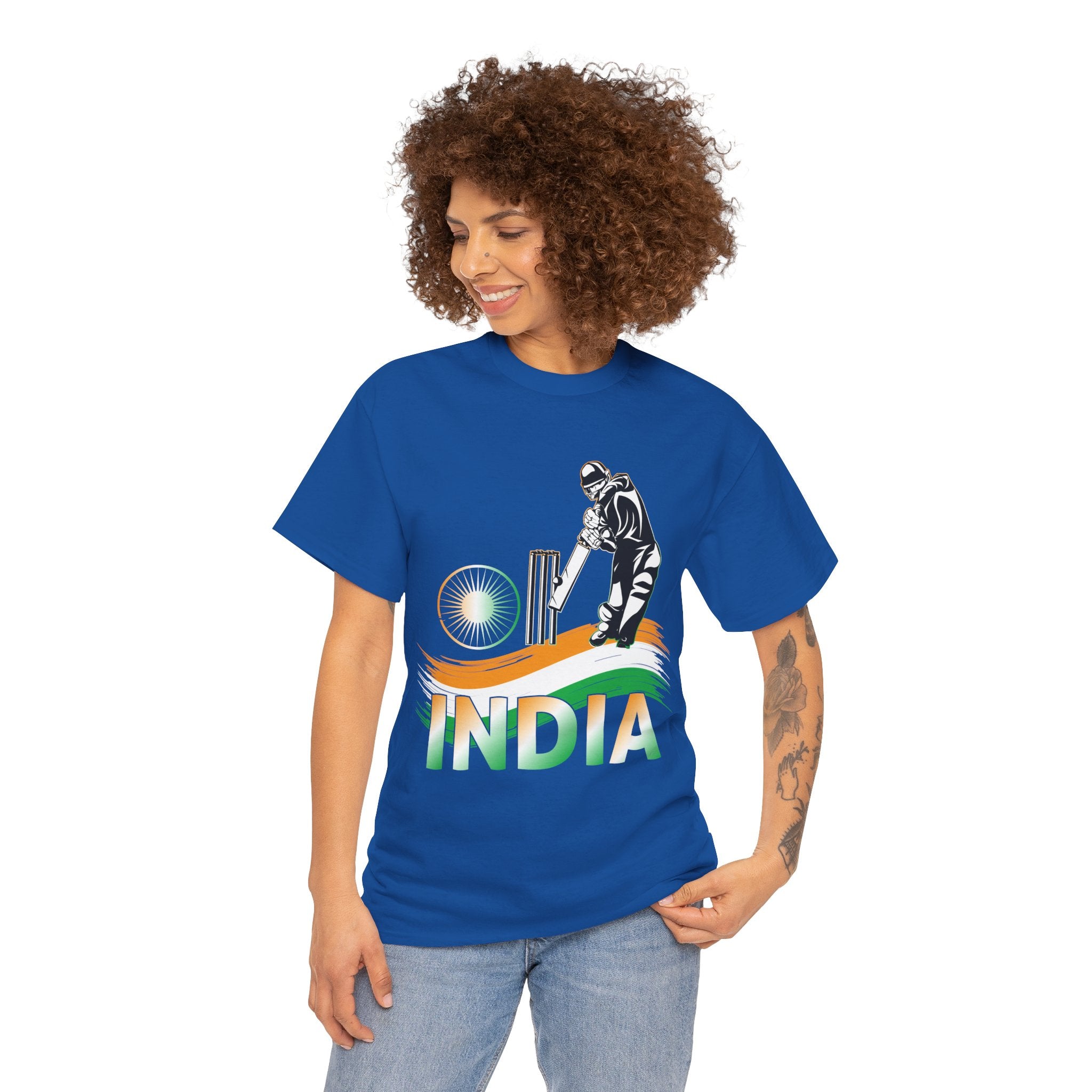 INDIAN Cricket Unisex Heavy Cotton Tee