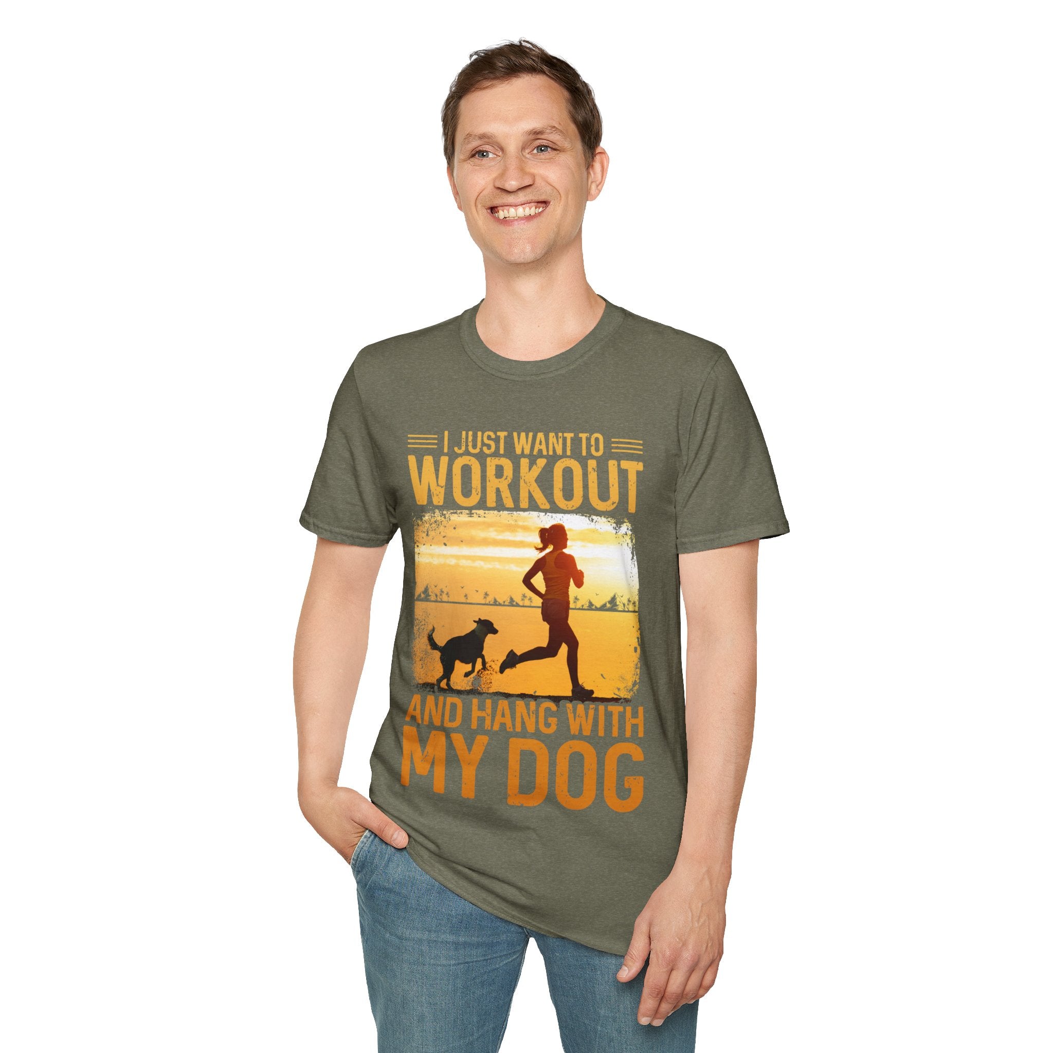 "I Just Want To Workout And Hang With My Dog" Unisex Soft style T-Shirt