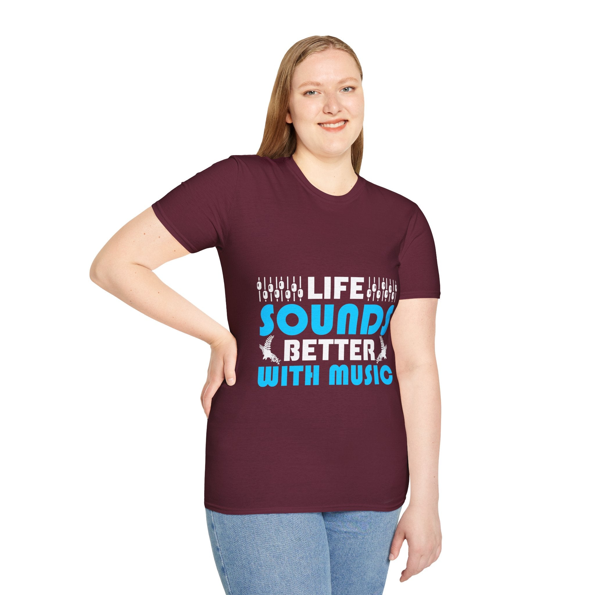 "Life Sounds Better With Music"Unisex Soft style T-Shirt