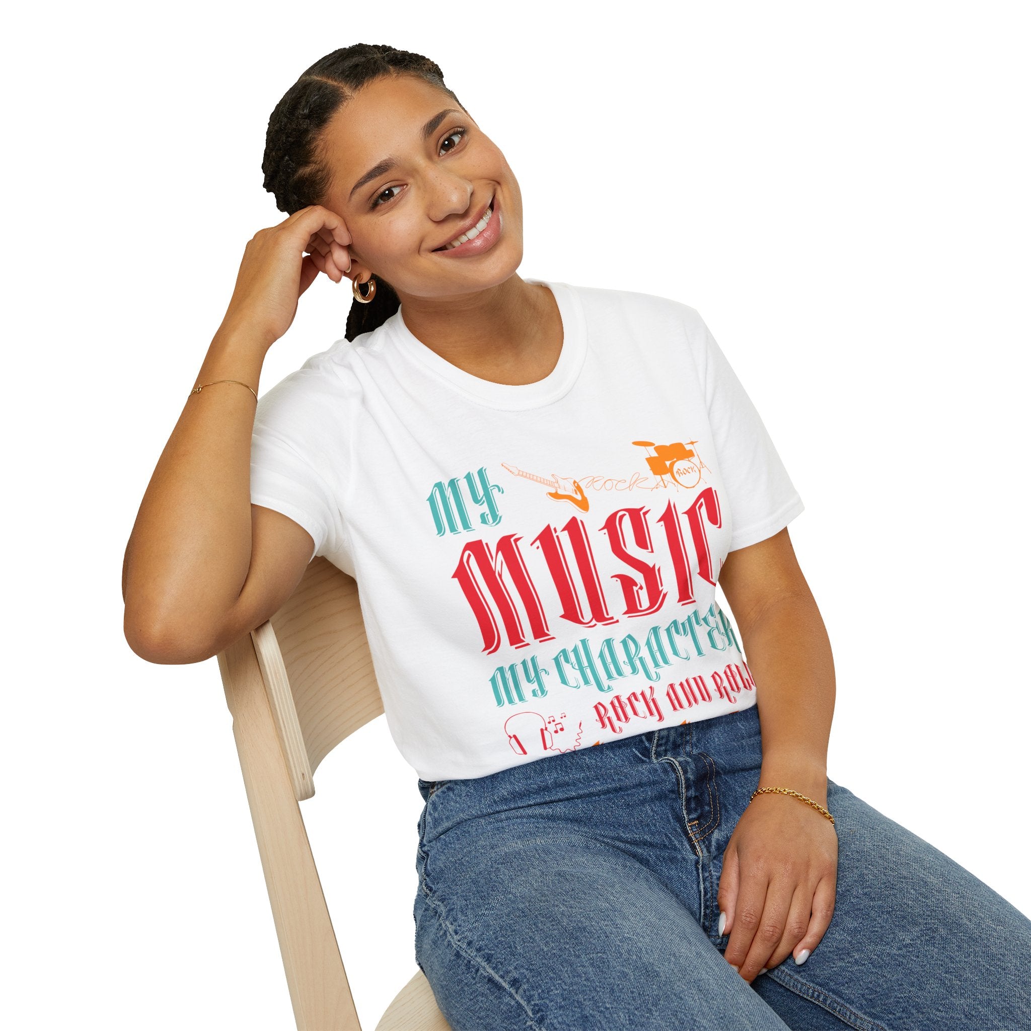 "My Music My Character Rock And Roll Station" Unisex Soft style T-Shirt