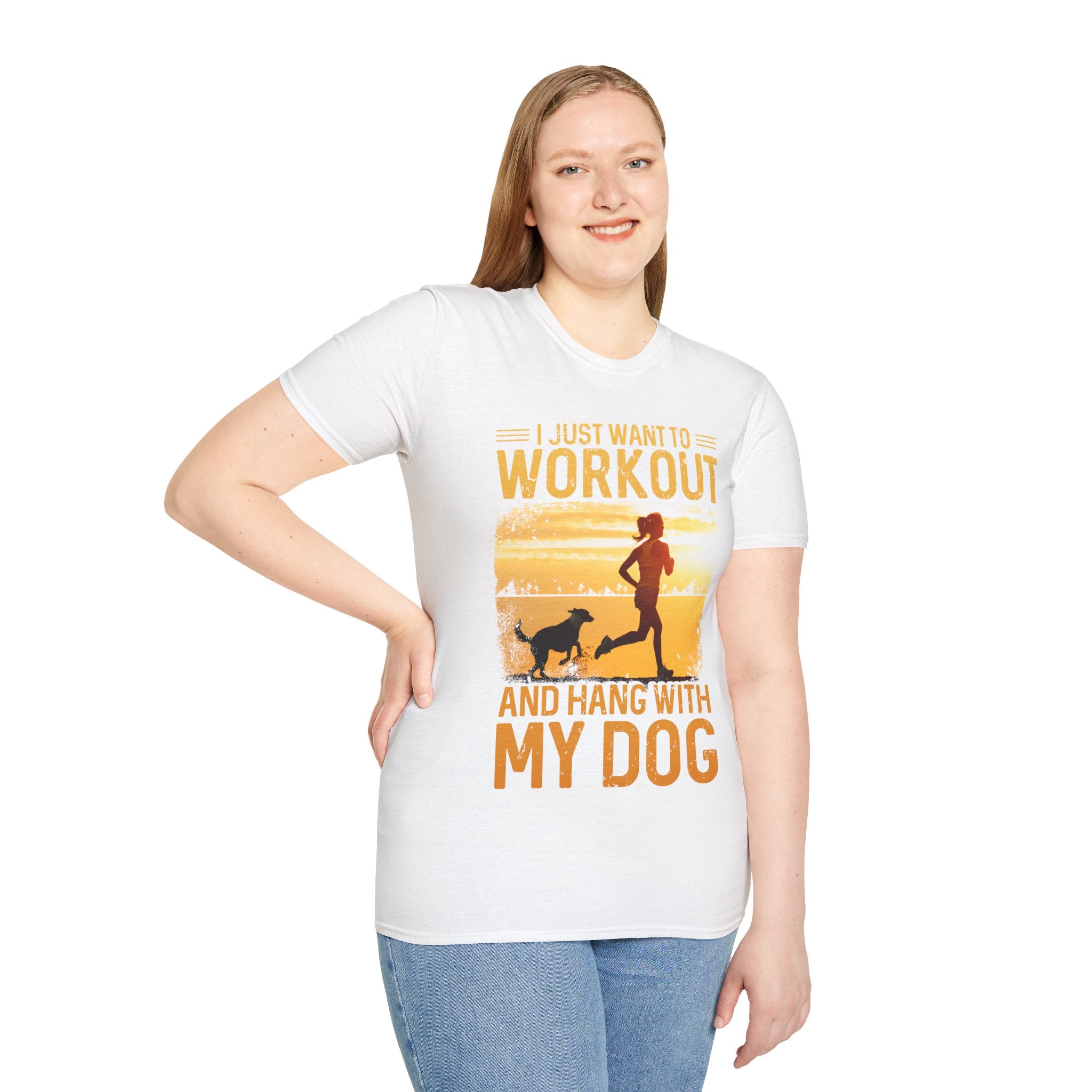 "I Just Want To Workout And Hang With My Dog" Unisex Soft style T-Shirt