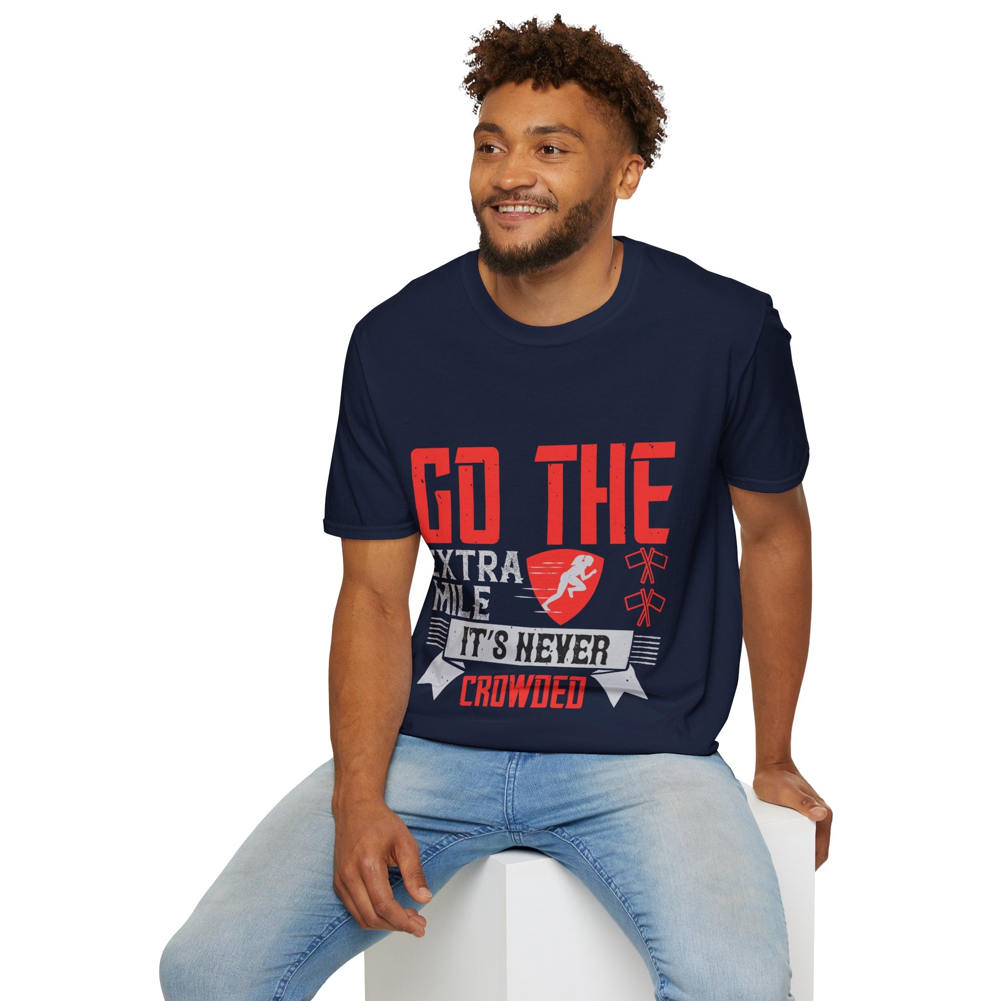 "Go The Extra Mile Its Never Crowded" Unisex Soft style T-Shirt