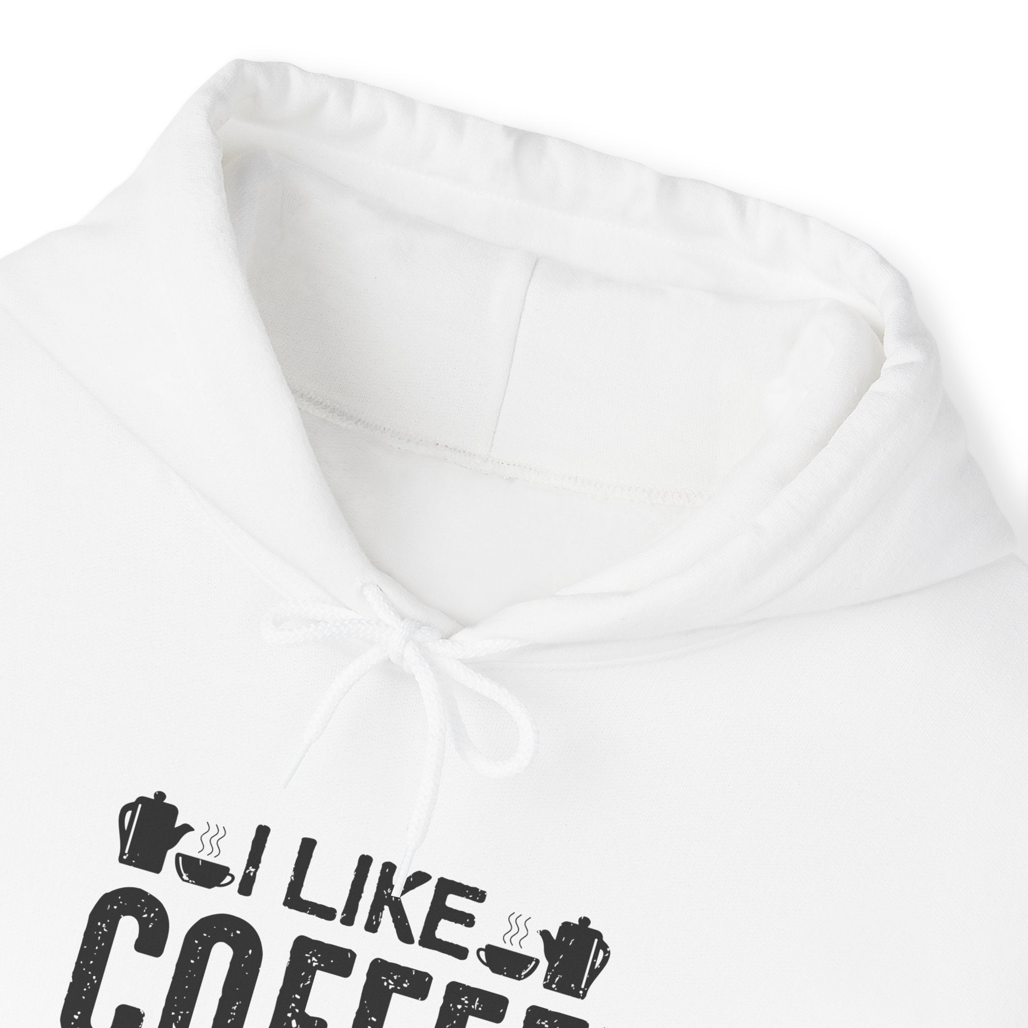 "I LIKE COFFEE MY CAT AND MAYBE 3 PEOPLE" Unisex Heavy Blend™ Hooded Sweatshirt