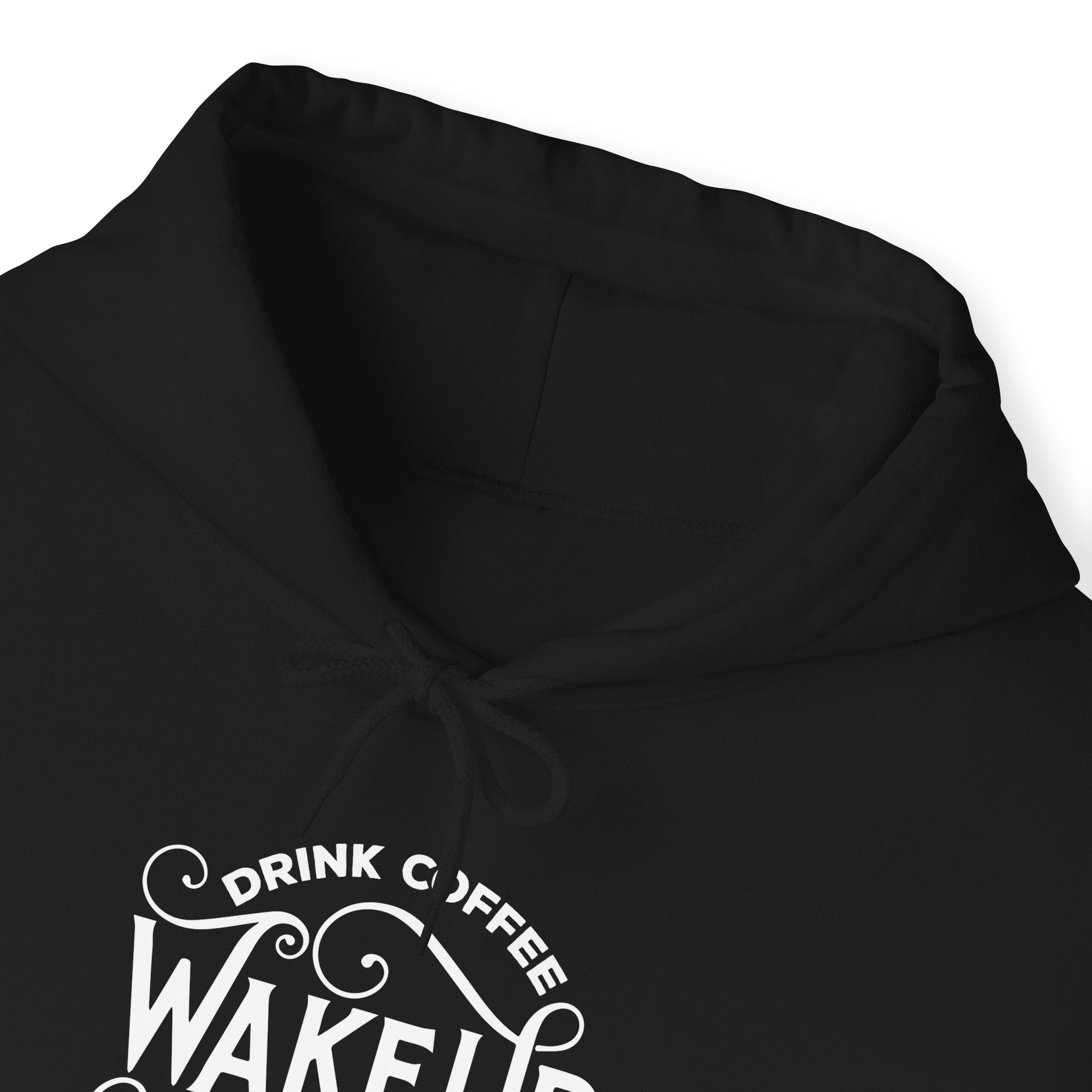 "DRINK COFFEE WAKE UP AND LIVE" Unisex Heavy Blend™ Hooded Sweatshirt