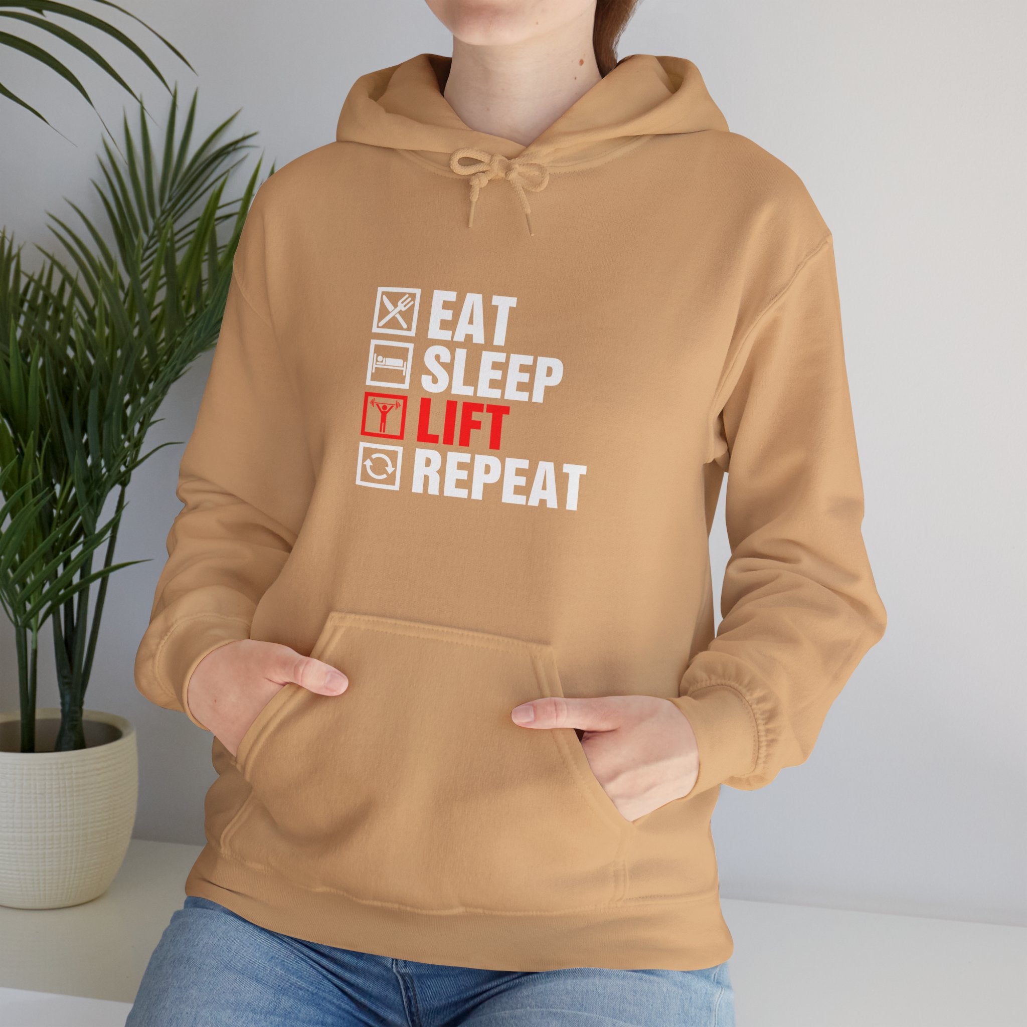 "Eat Sleep Lift Repeat" Unisex Heavy Blend™ Hooded Sweatshirt