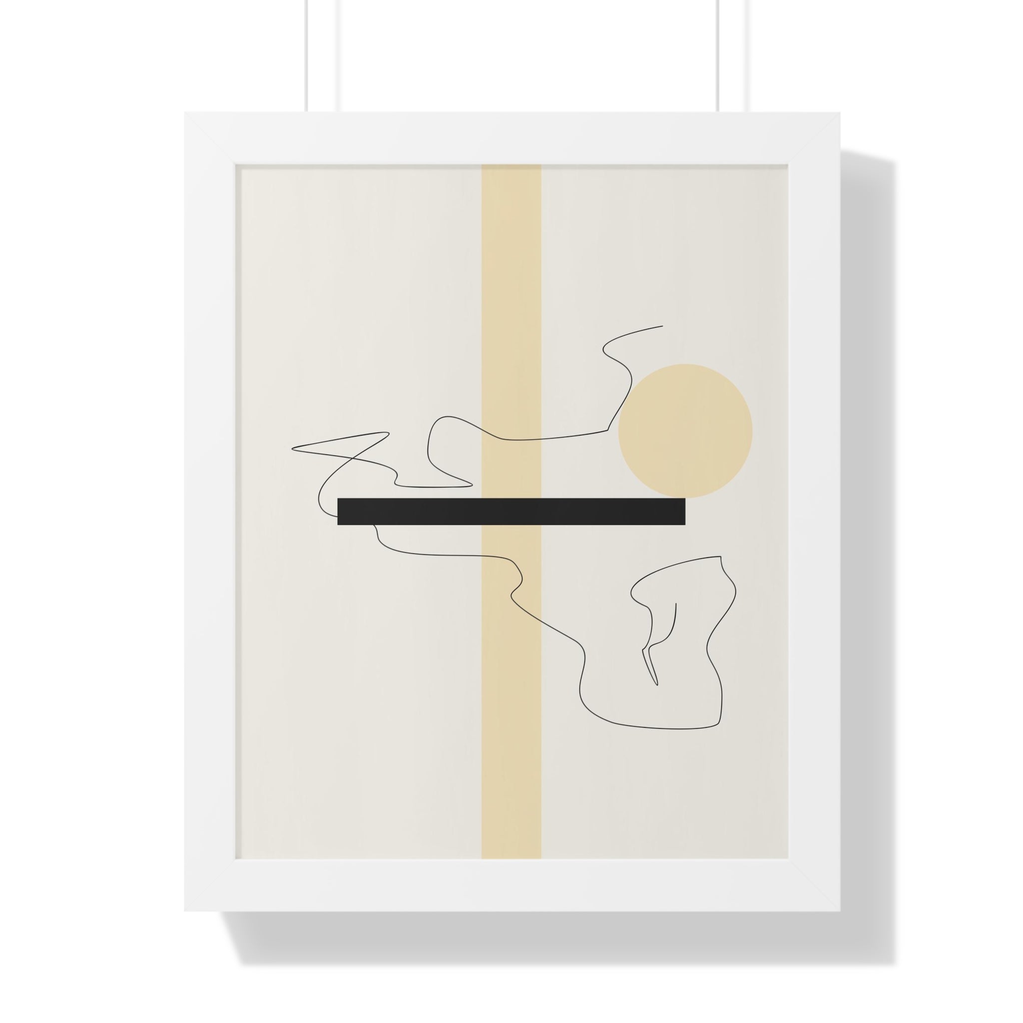 "ABSTRACT NEUTRAL" Framed Vertical Poster