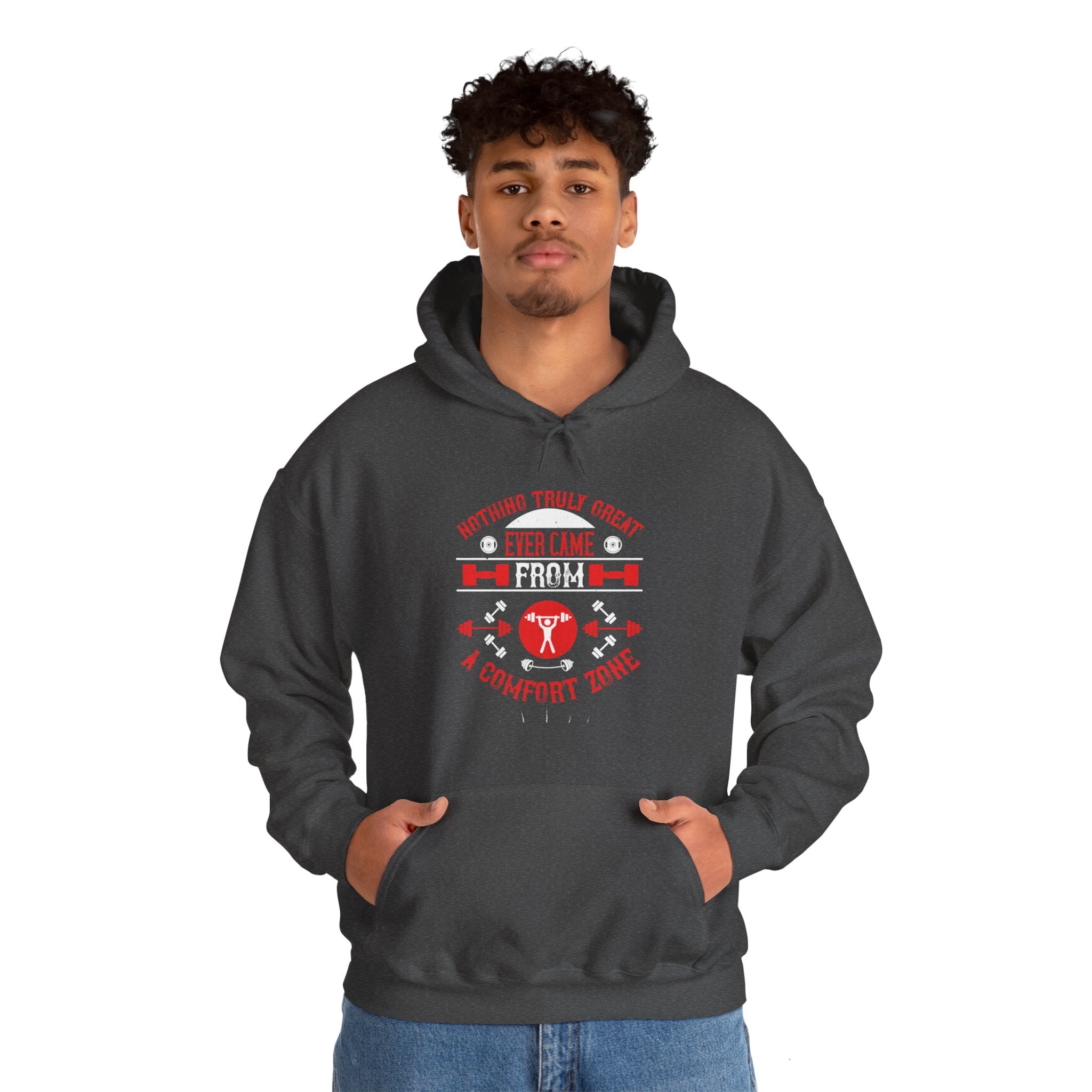 "Nothing Truly Great Ever Came From A Comfort Zone" Unisex Heavy Blend™ Hooded Sweatshirt