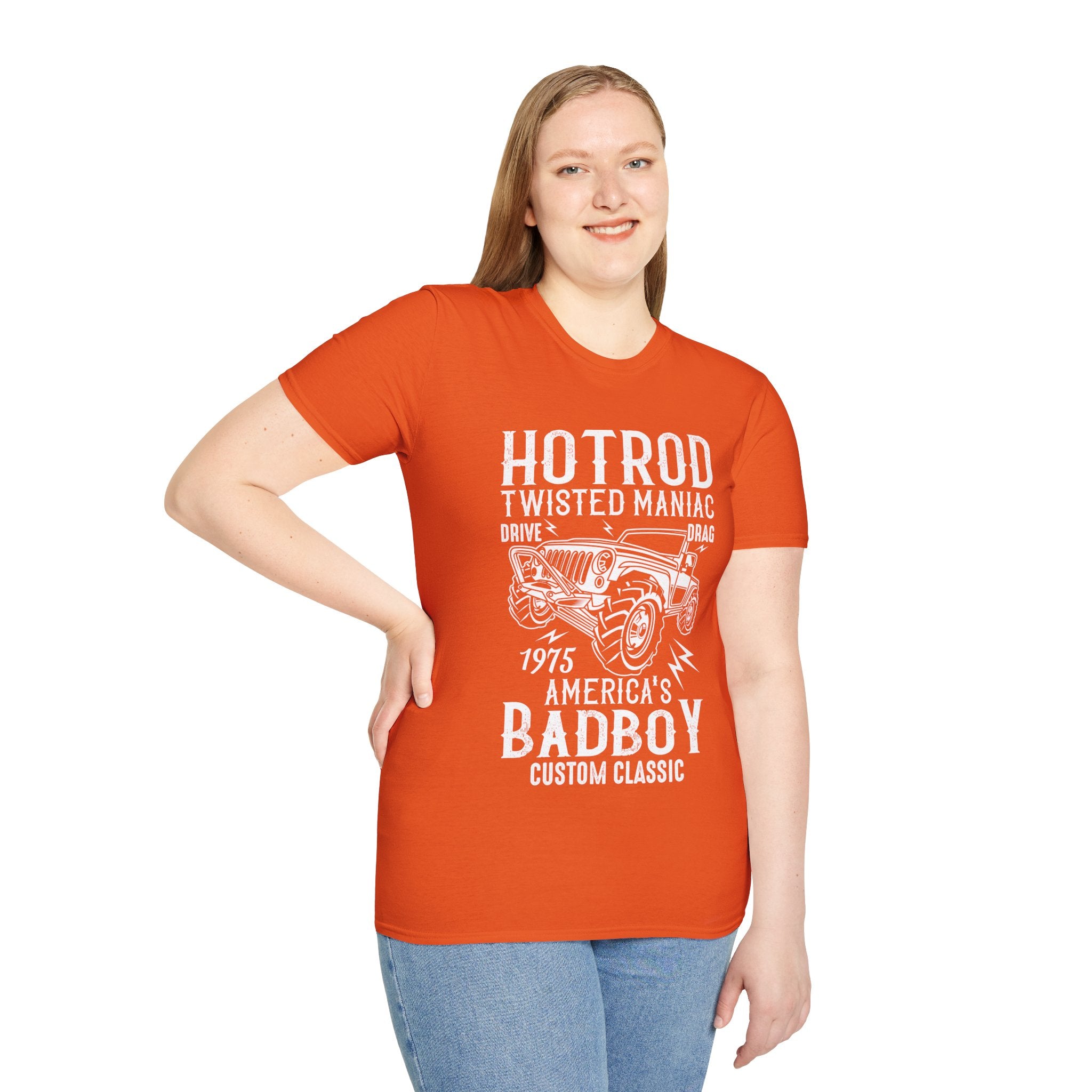 "HOTROD TWISTED MANIAC AMERICA'S BADBOY CUSTOM CLASSIC" Unisex Soft style T-Shirt