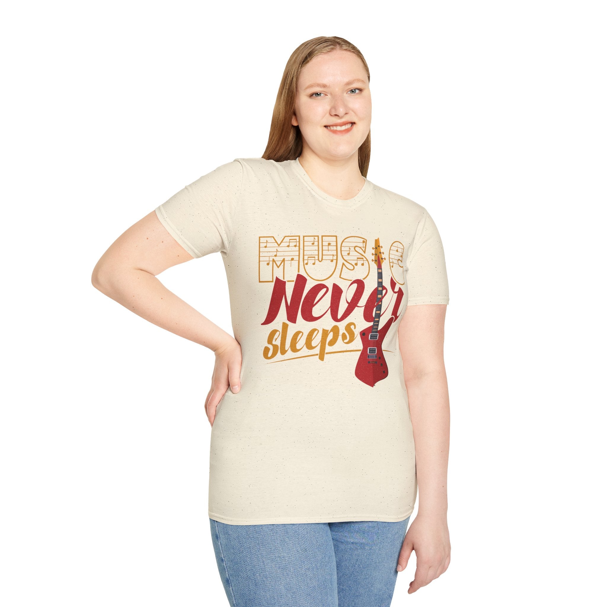 "Music Never Sleeps" Unisex Soft style T-Shirt