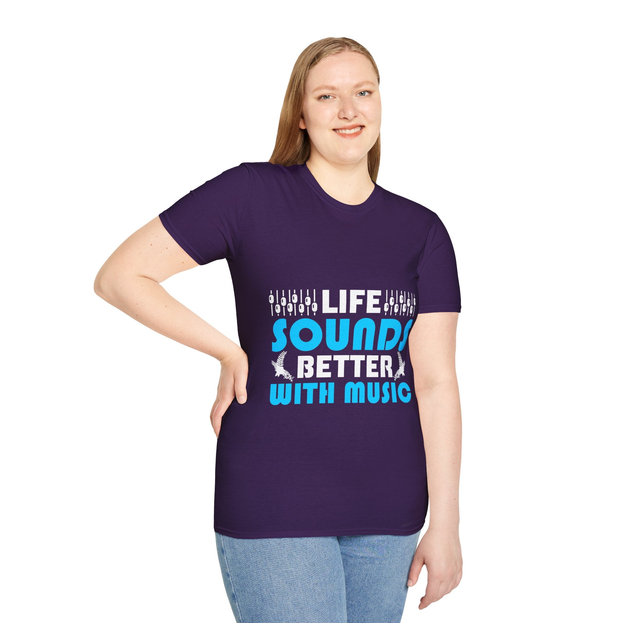 "Life Sounds Better With Music"Unisex Soft style T-Shirt