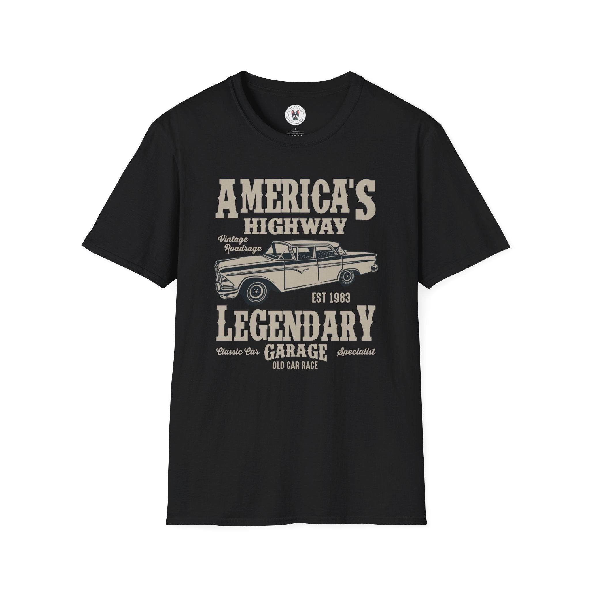 "AMERICA'S HIGHWAY LEGENDARY GARAGE" Unisex Soft style T-Shirt