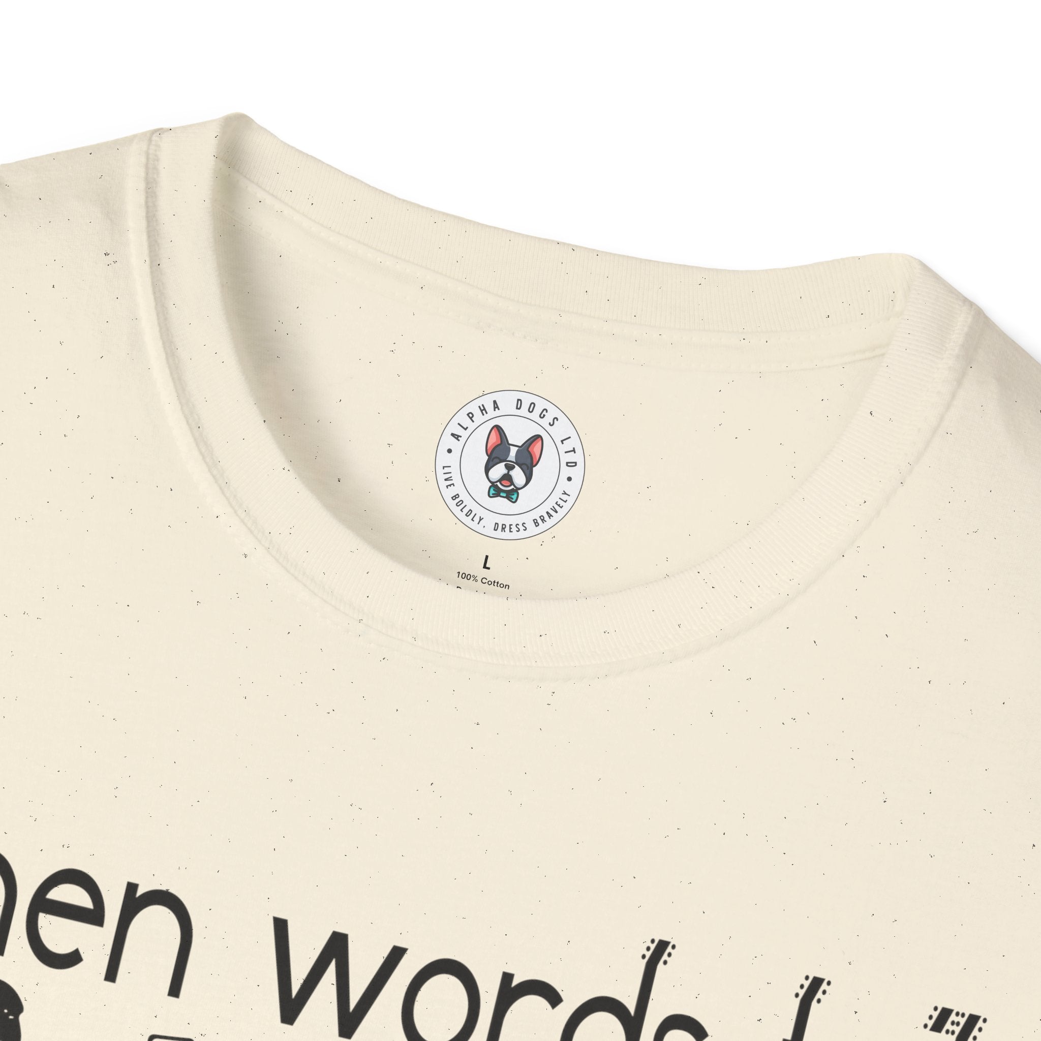 "When Words Fail Music Speaks" Unisex Soft style T-Shirt