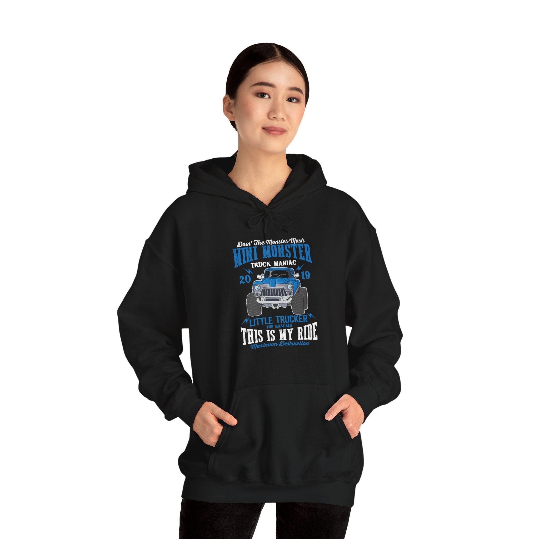 "MINI MONSTER LITTLE TRUCKER THIS IS MY RIDE" Unisex Heavy Blend™ Hooded Sweatshirt