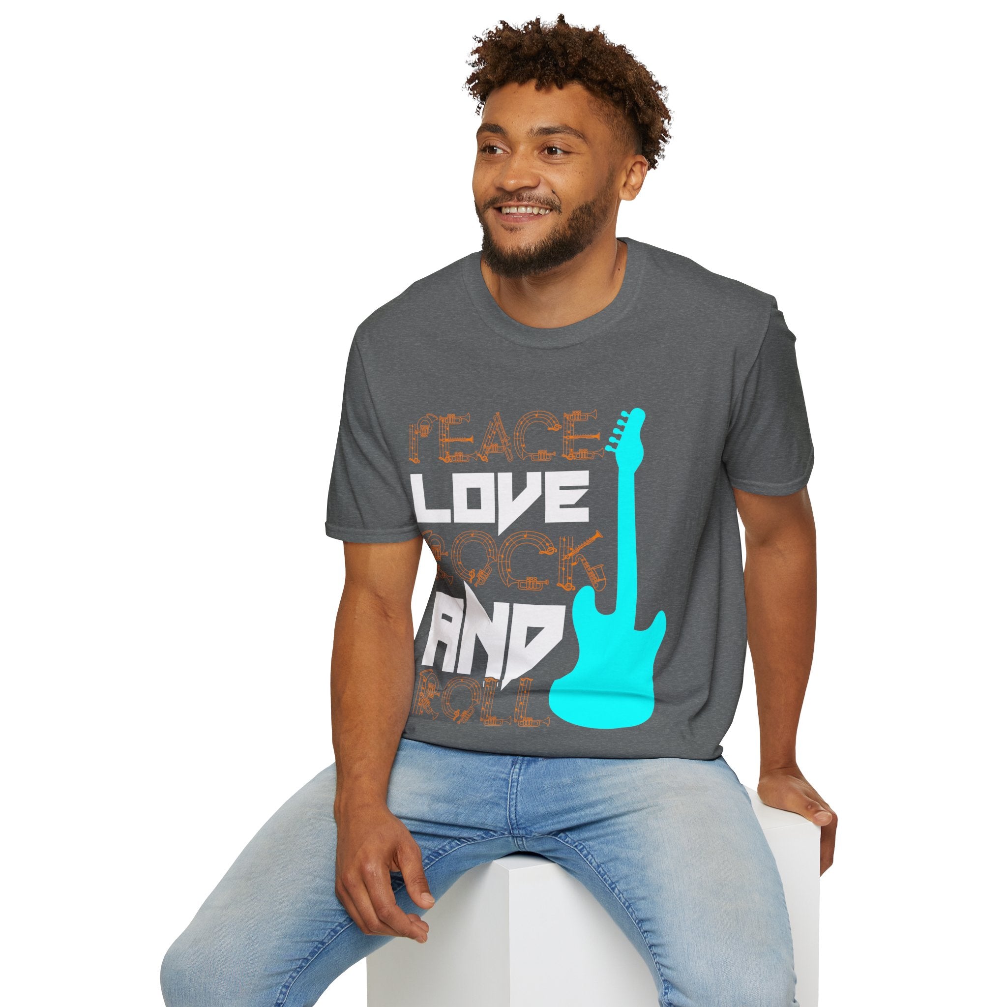 "Peace Love Rock And Roll"  Unisex Soft style T-Shirt