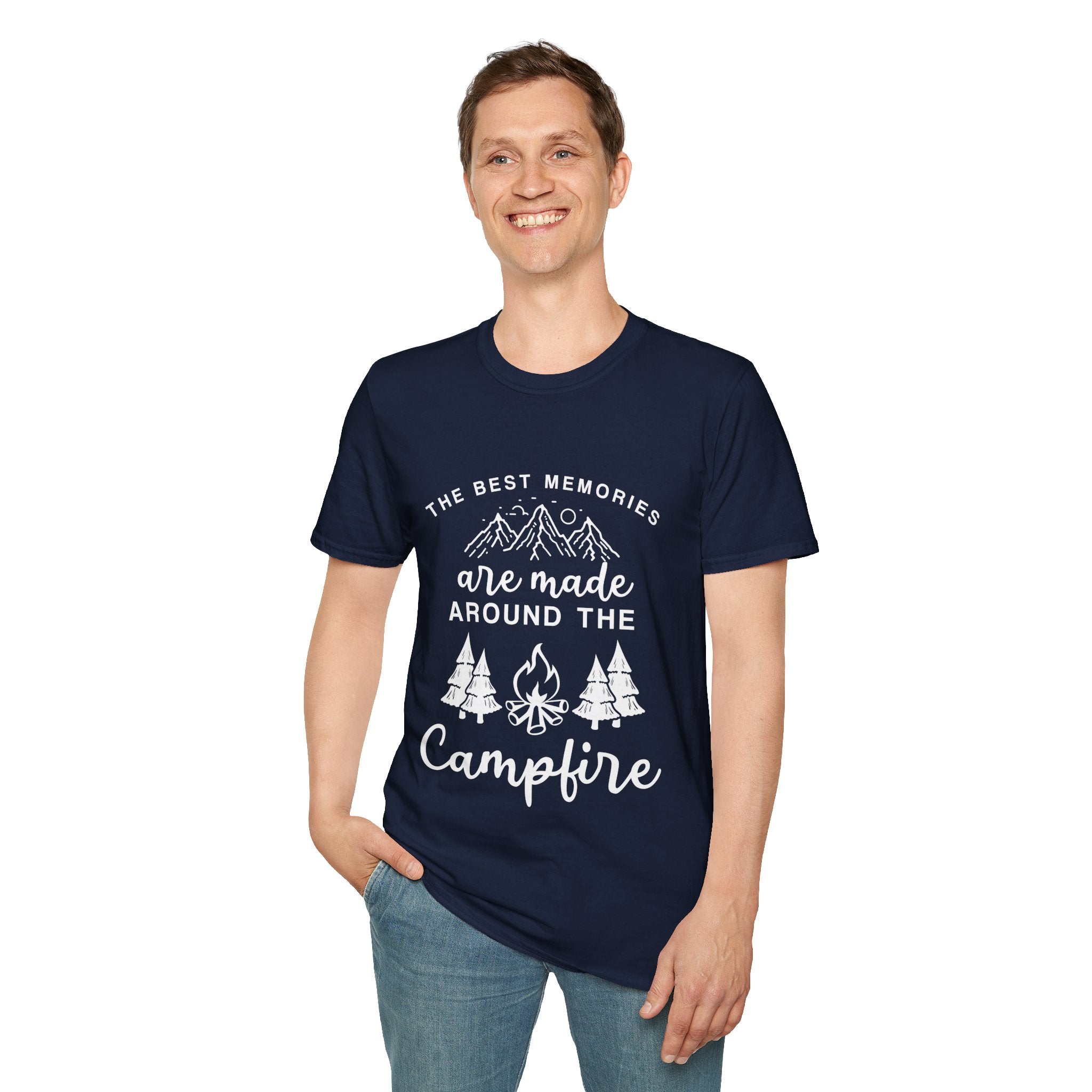 "Best Memories Are Made Around Campfire" Unisex Soft Style T-Shirt