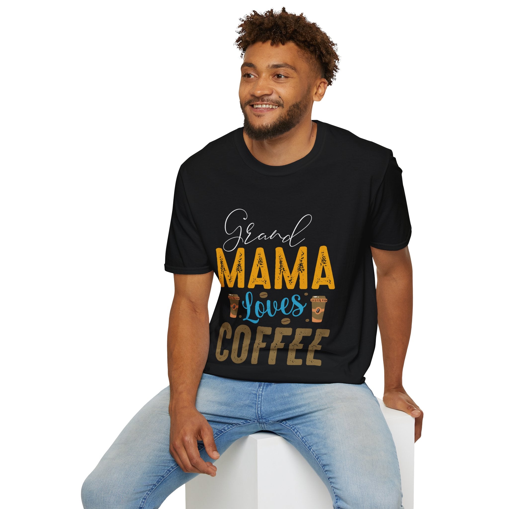 "GRAND MAMA LOVES COFFEE" Unisex Soft style T-Shirt