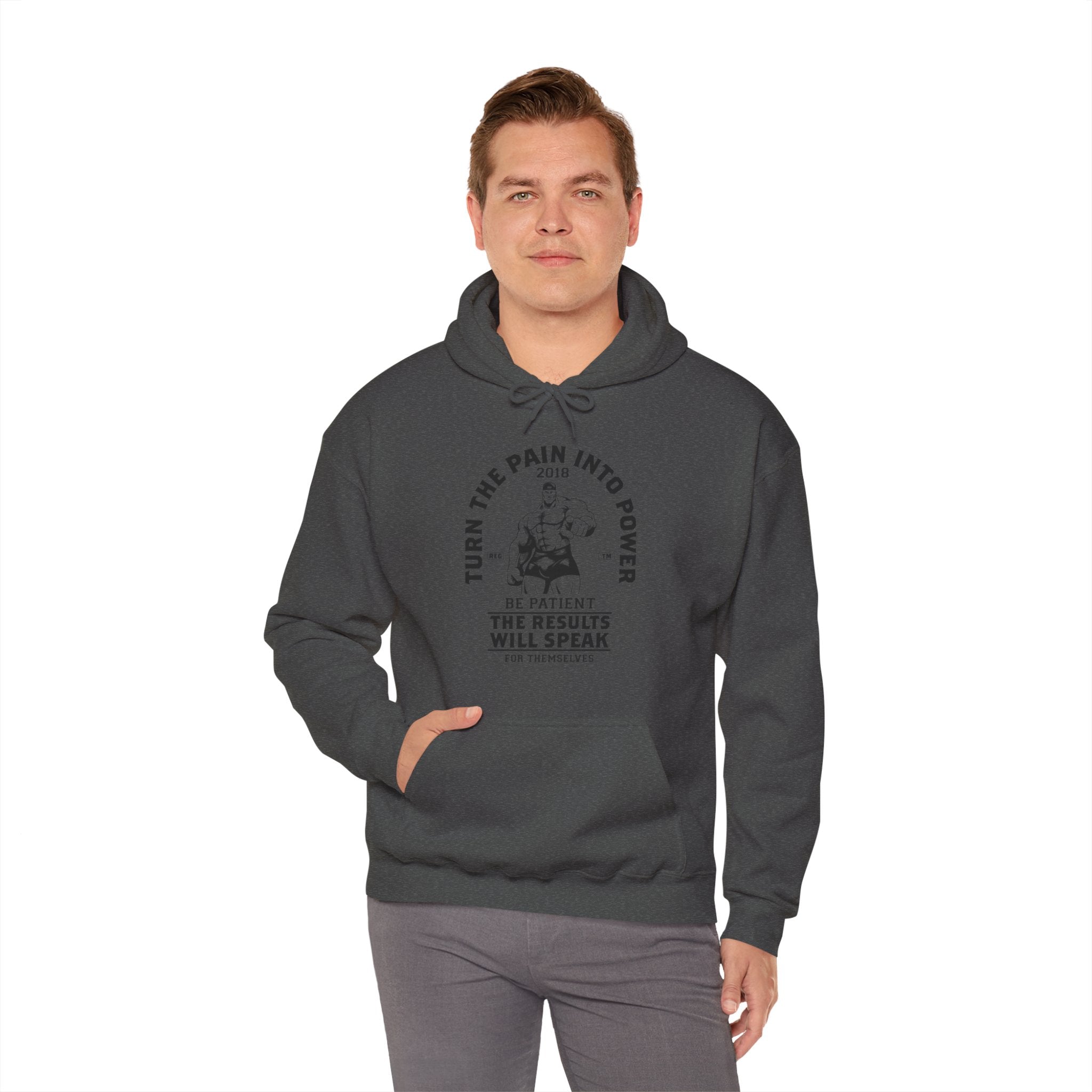 "Turn The Pain Into Power"  Unisex Heavy Blend™ Hooded Sweatshirt