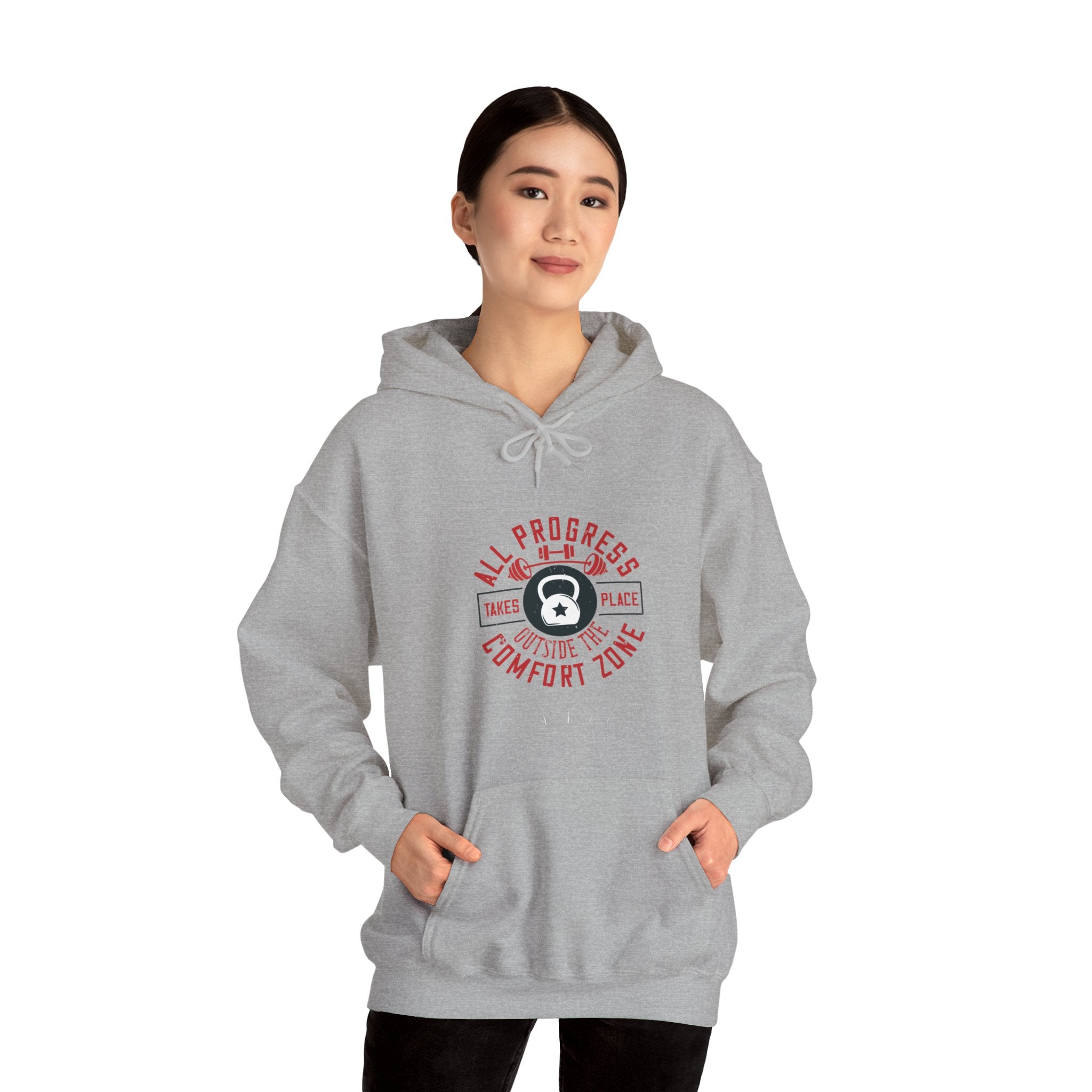 "All ProgressTakes Place Outside Of Comfort Zone" Unisex Heavy Blend™ Hooded Sweatshirt