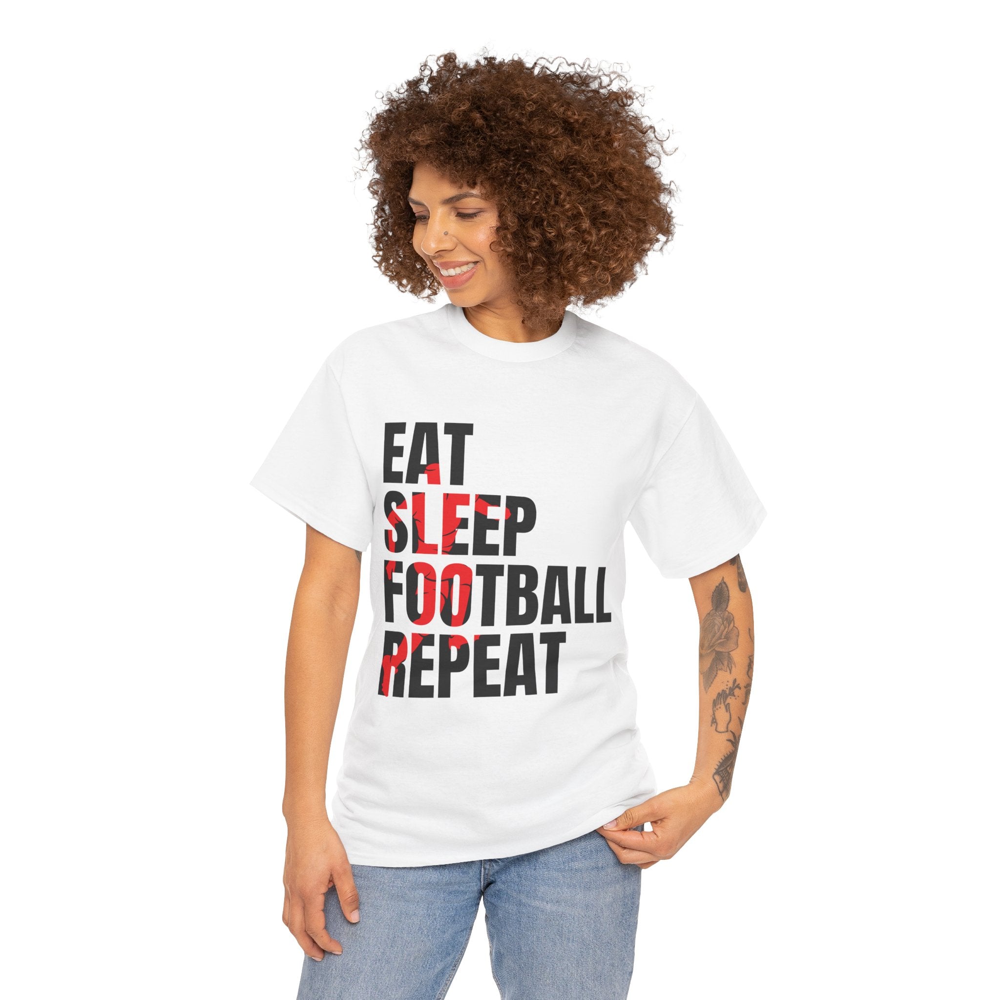 FIFA " Eat Sleep Football Repeat" Unisex Heavy Cotton Tee