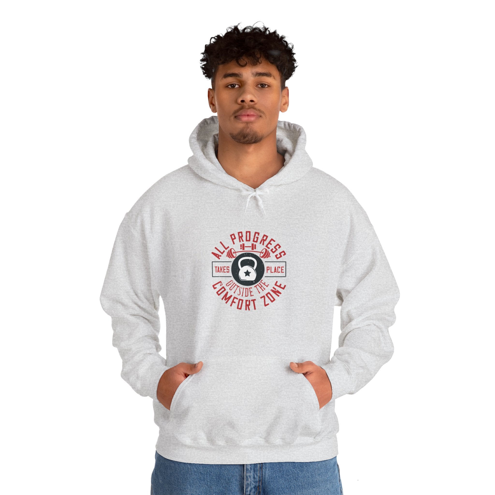 "All ProgressTakes Place Outside Of Comfort Zone" Unisex Heavy Blend™ Hooded Sweatshirt