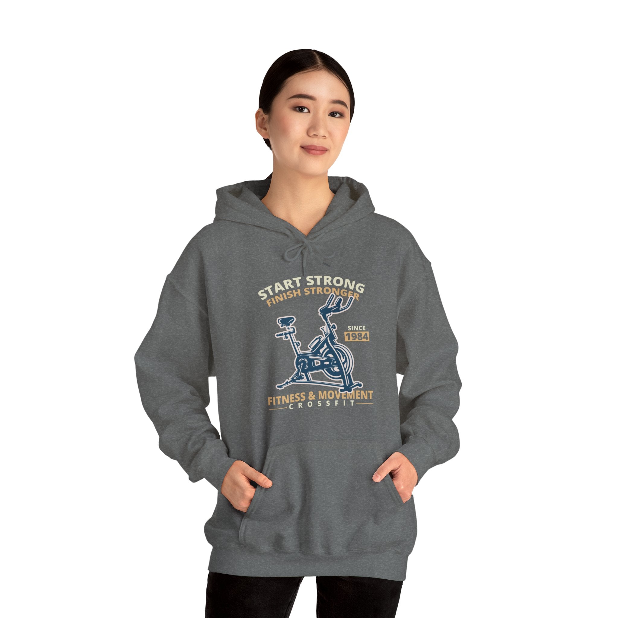 "Start Strong Finish Stronger" Unisex Heavy Blend™ Hooded Sweatshirt