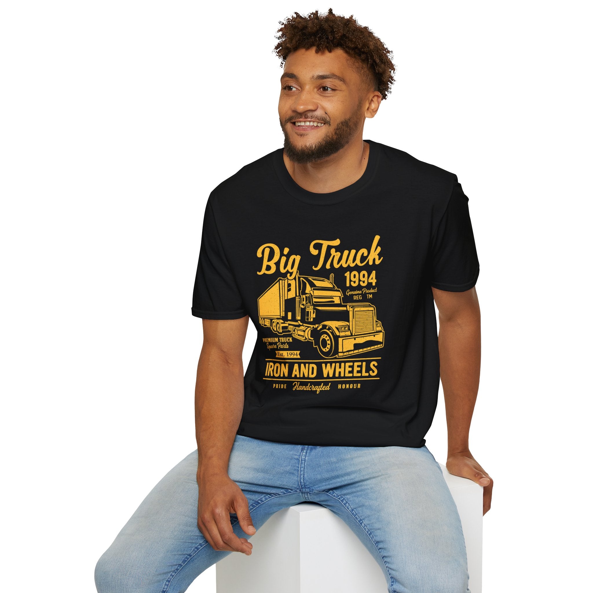 "BIG TRUCK IRON AND WHEELS" Unisex Soft style T-Shirt