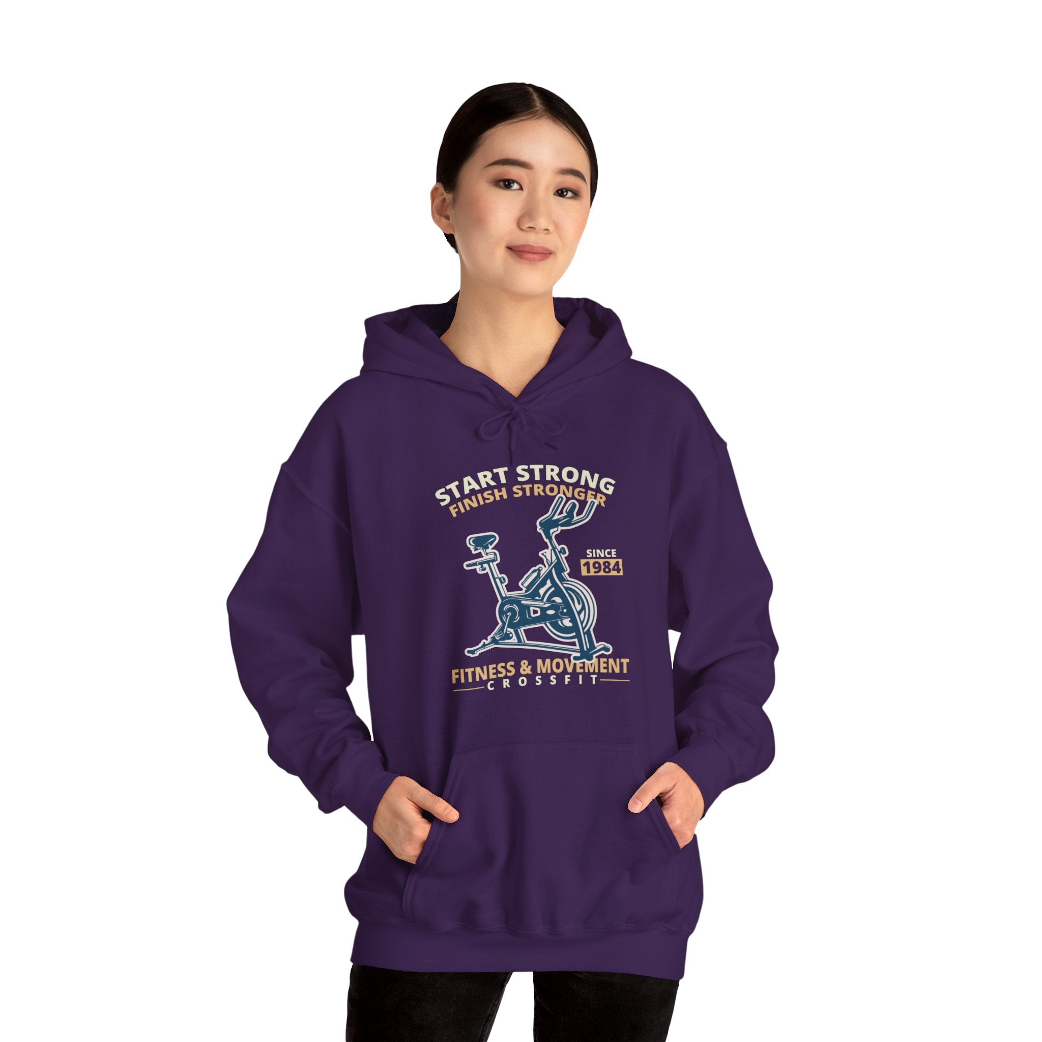 "Start Strong Finish Stronger" Unisex Heavy Blend™ Hooded Sweatshirt