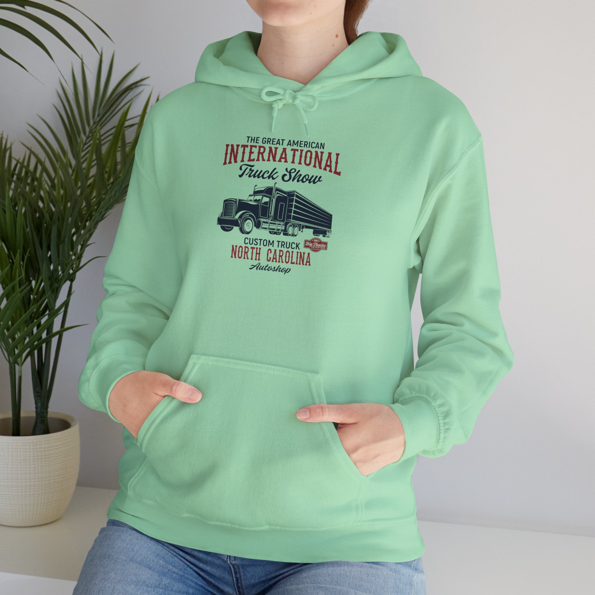 "THE GREAT AMERICAN INTERNATIONAL TRUCK SHOW CUSTOM TRUCK NORTH CALIFORNIA AUTO SHOP" Unisex Heavy Blend™ Hooded Sweatshirt