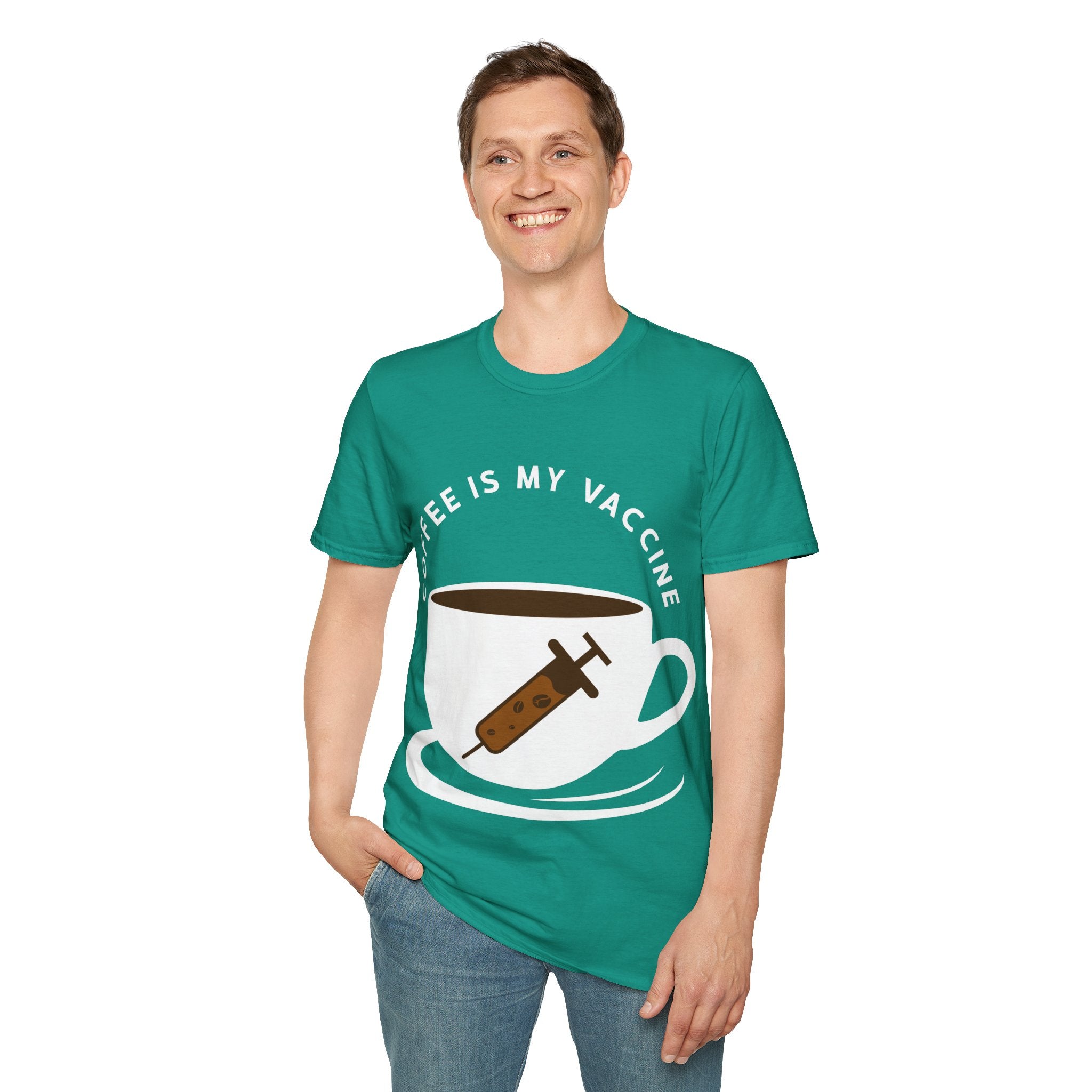 "COFFEE IS MY VACCINE" Unisex Soft style T-Shirt