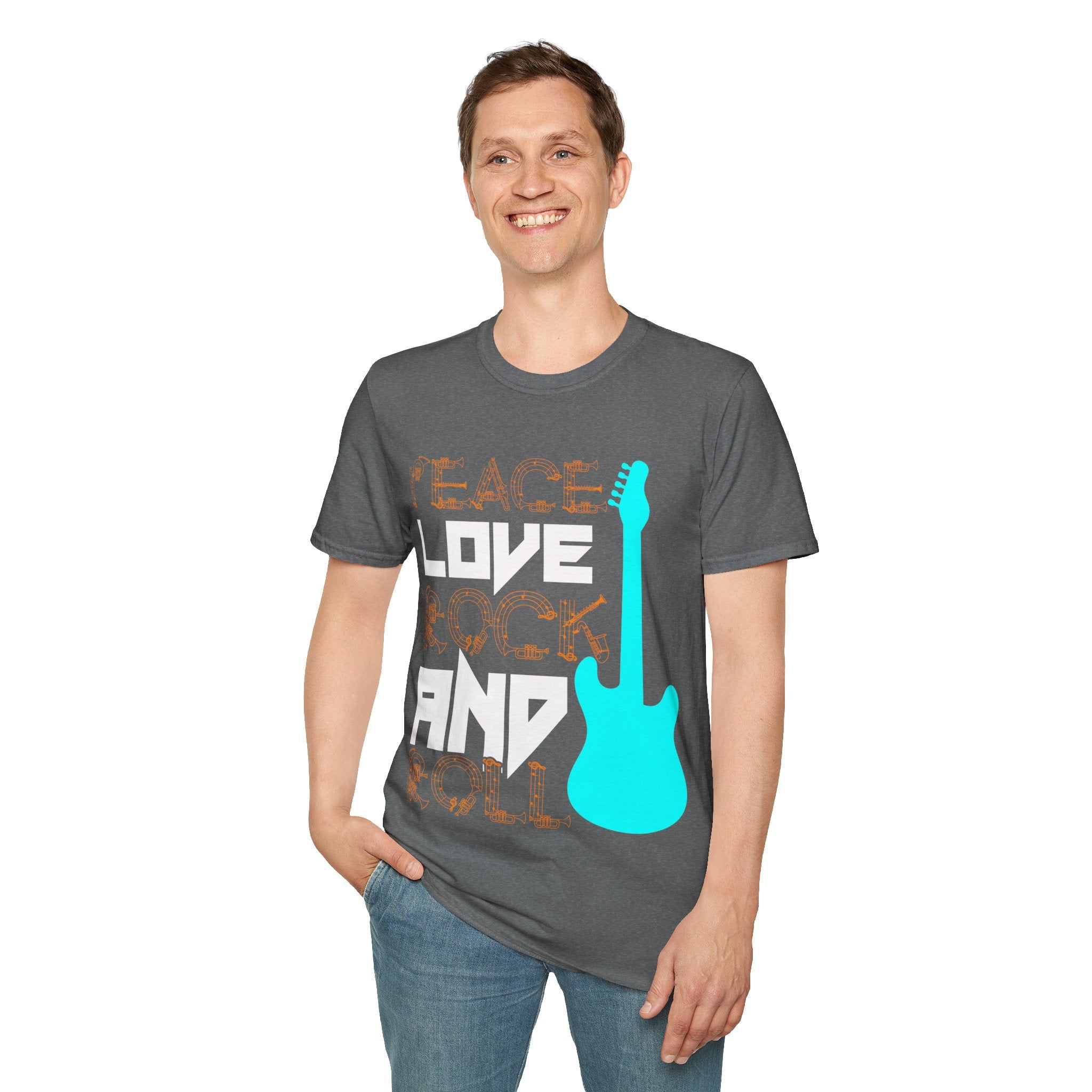 "Peace Love Rock And Roll"  Unisex Soft style T-Shirt