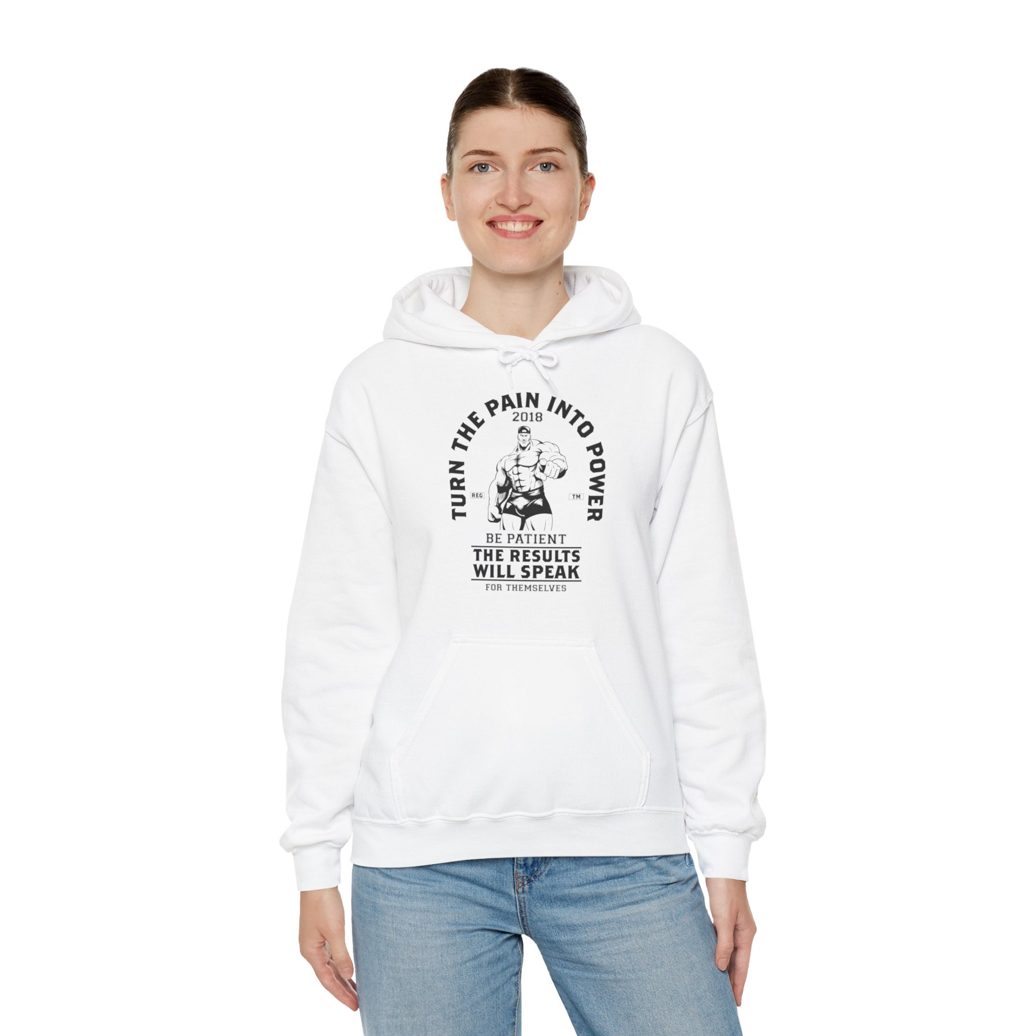 "Turn The Pain Into Power"  Unisex Heavy Blend™ Hooded Sweatshirt