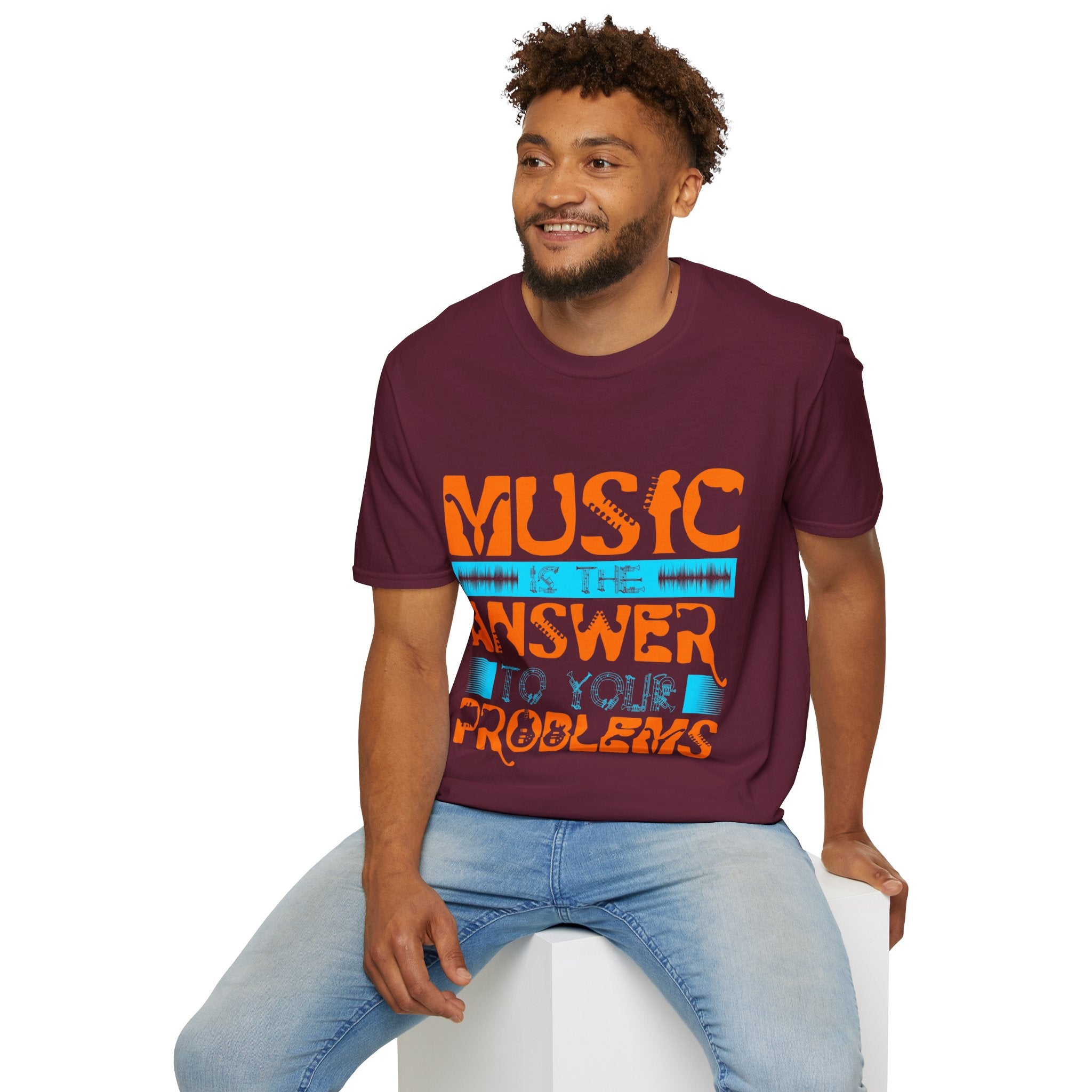 "Music Is The Answer To Your Problems"  Unisex Soft style T-Shirt