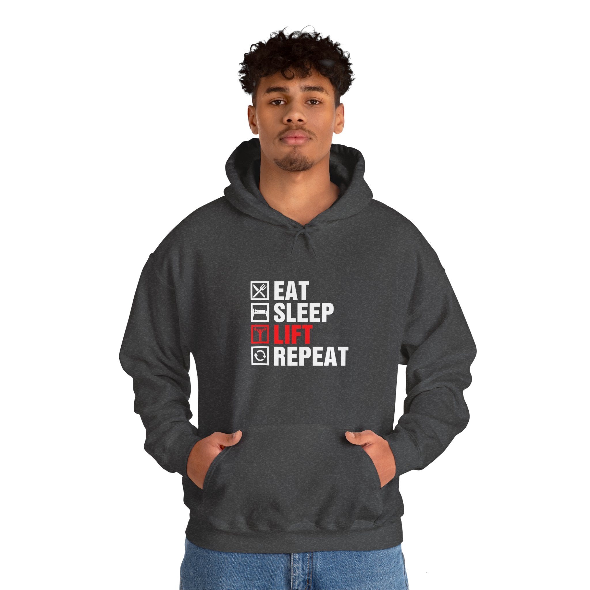 "Eat Sleep Lift Repeat" Unisex Heavy Blend™ Hooded Sweatshirt