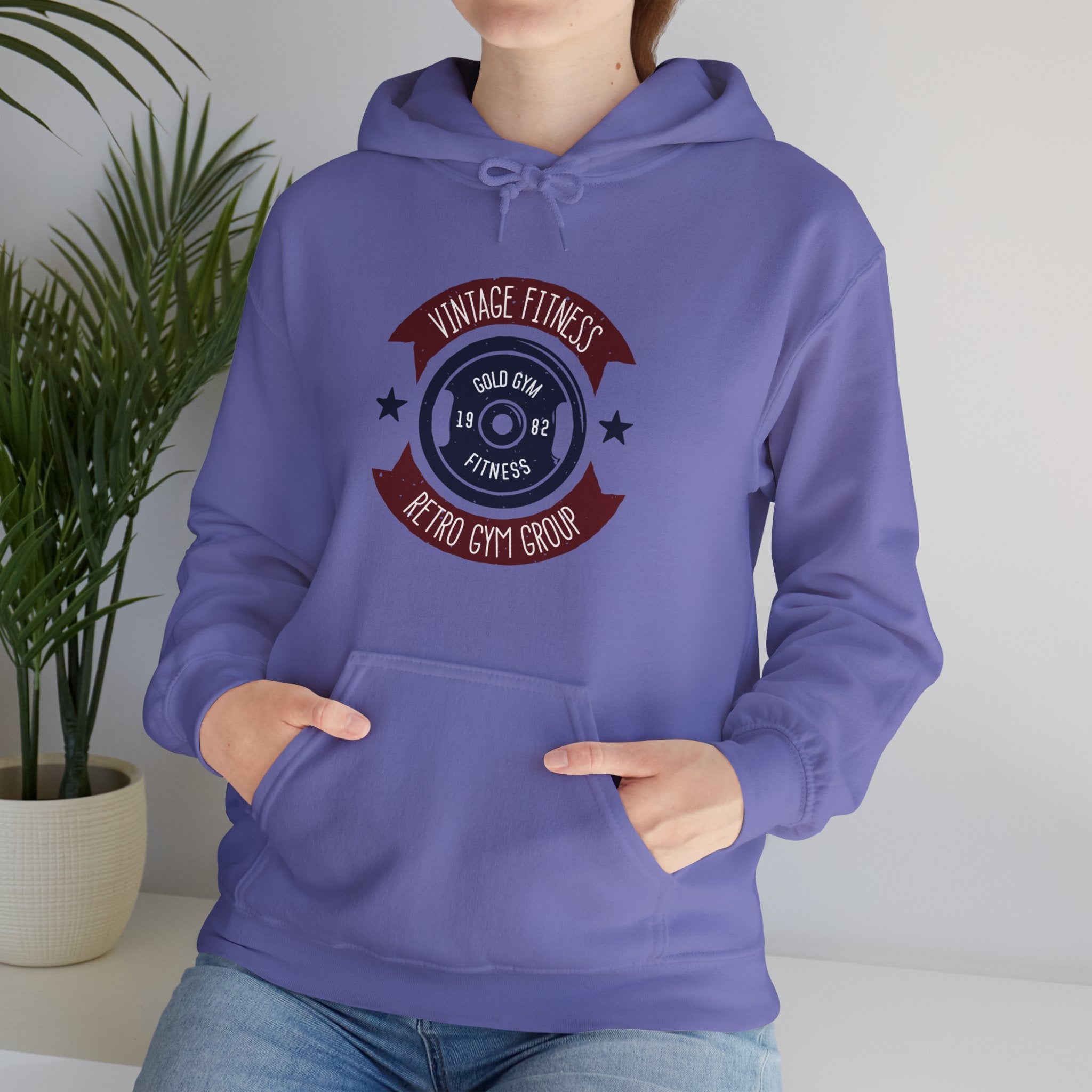 "Vintage Fitness Retro Gym Group" Unisex Heavy Blend™ Hooded Sweatshirt