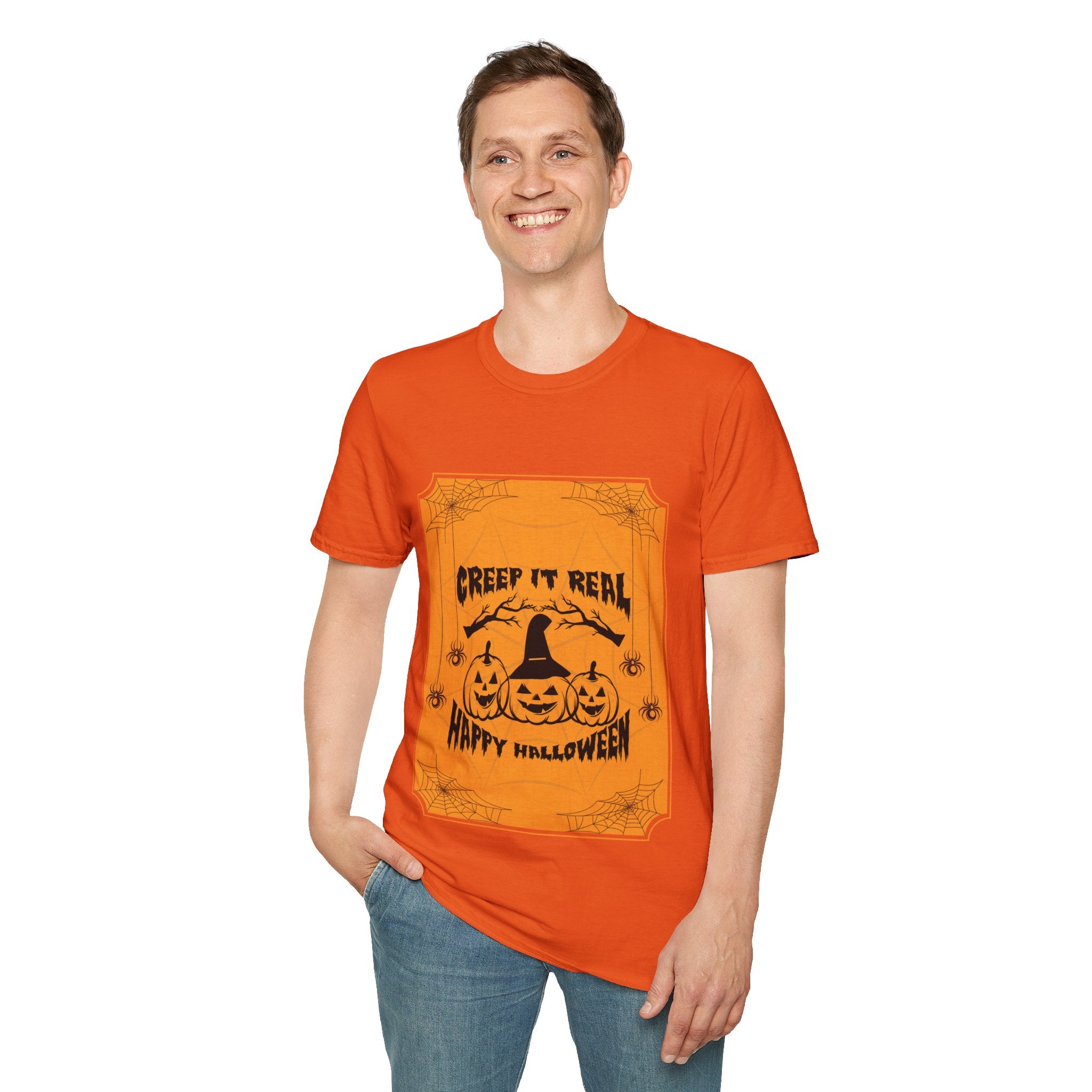 "CREEP IT REAL HAPPY HALLOWEEN" Unisex Soft style T-Shirt