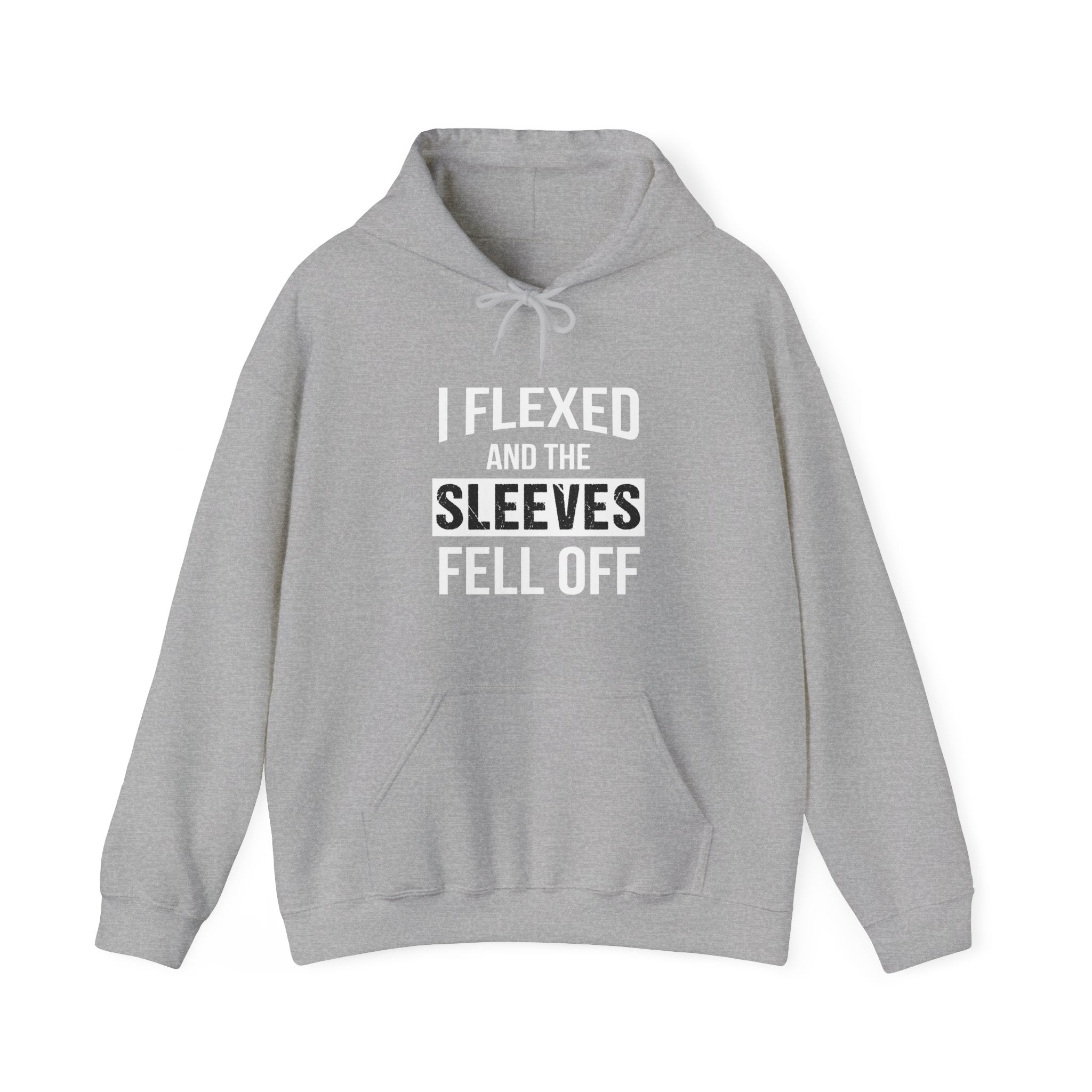 "I Flexed And The Sleeves Fell Off" Unisex Heavy Blend™ Hooded Sweatshirt