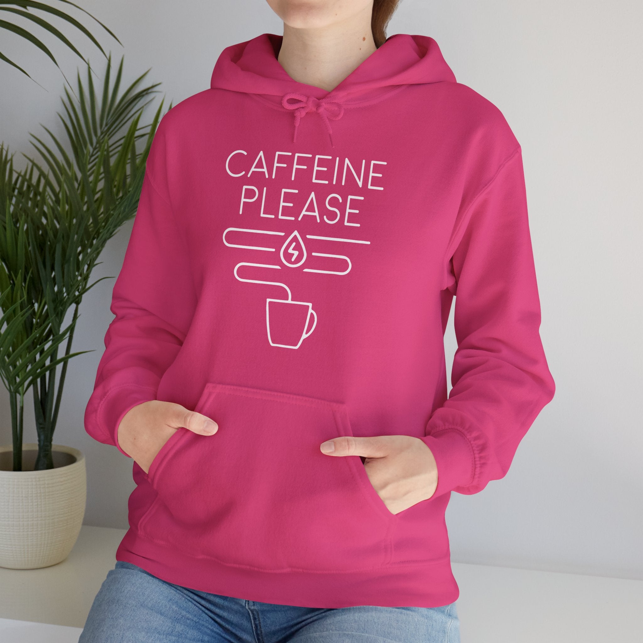 "CAFFEINE PLEASE" Unisex Heavy Blend™ Hooded Sweatshirt