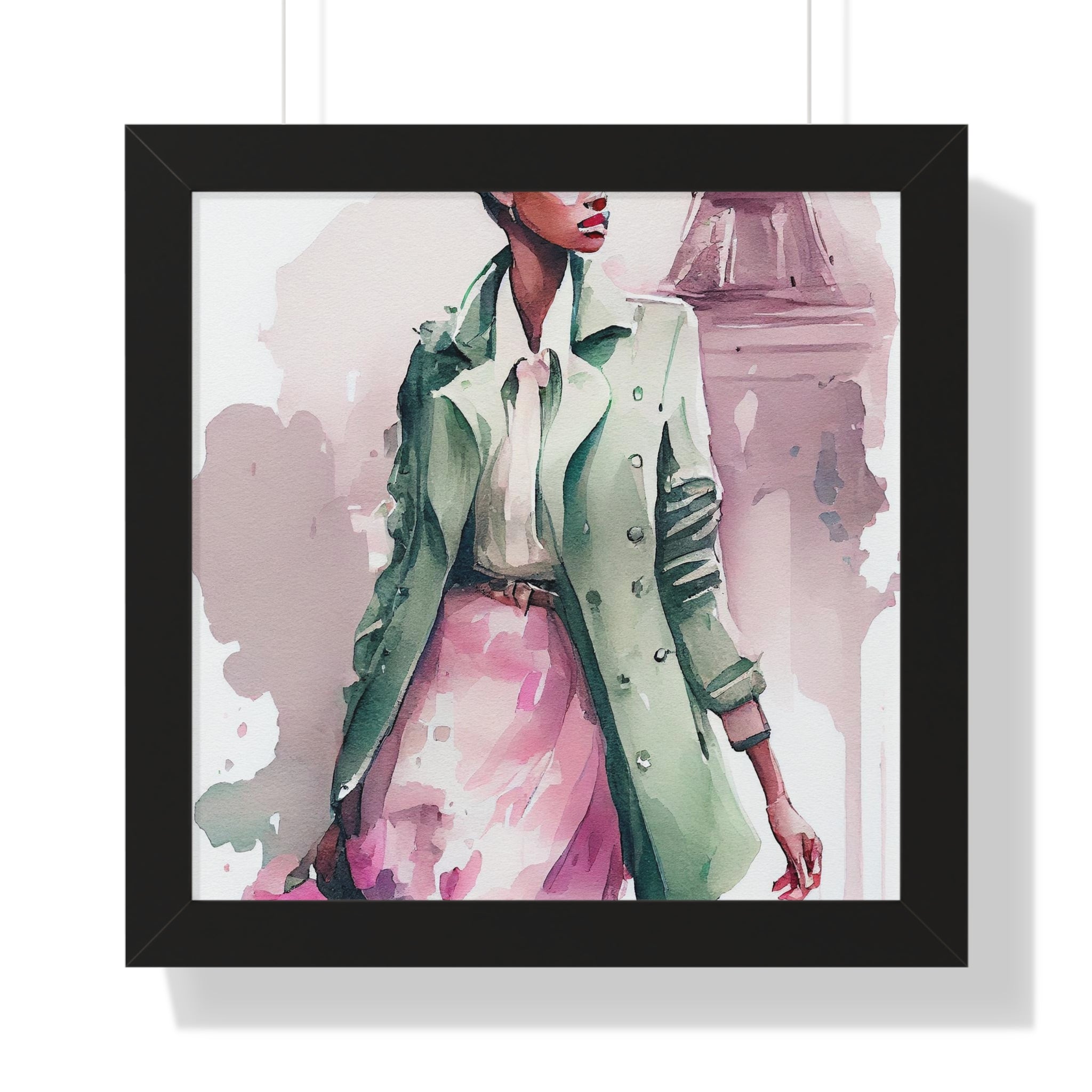 "BLACK WOMAN PARIS STREETS" Framed Vertical Poster