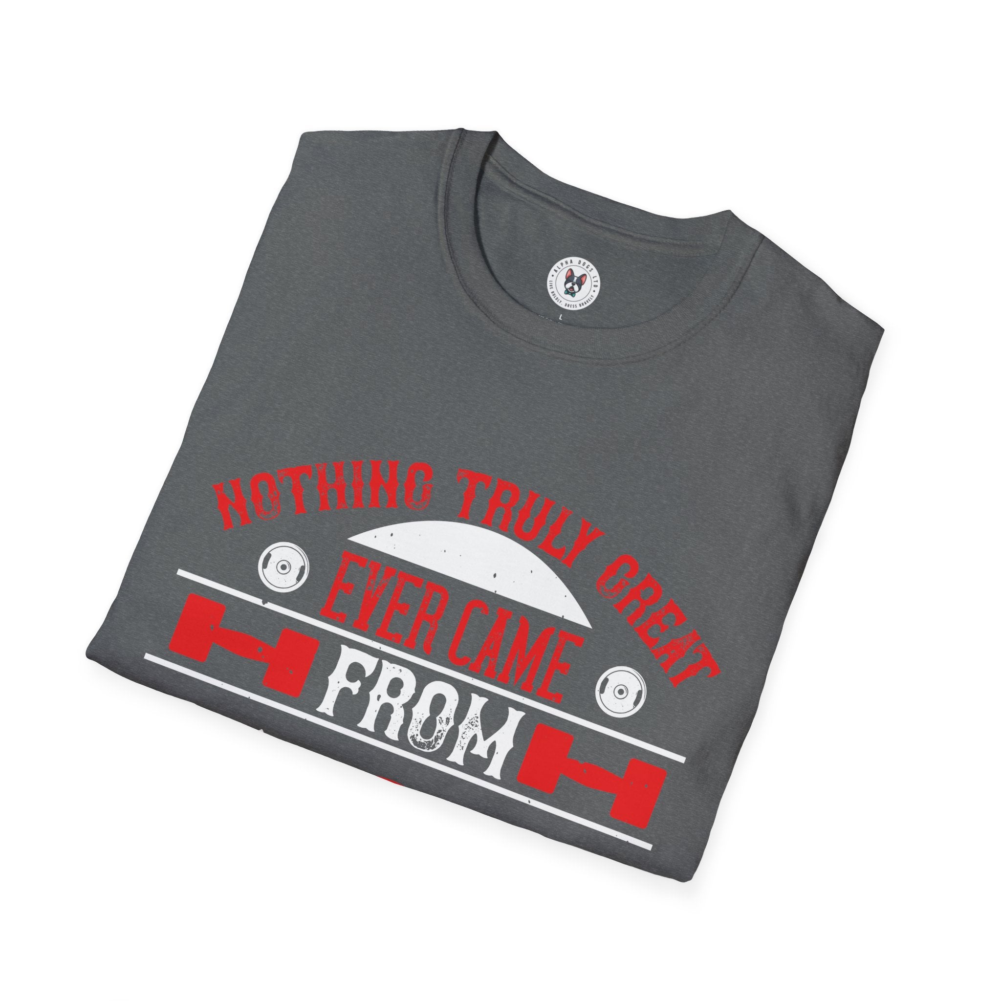 "Nothing Truly Great Ever Came From A Comfort Zone" Unisex Soft style T-Shirt