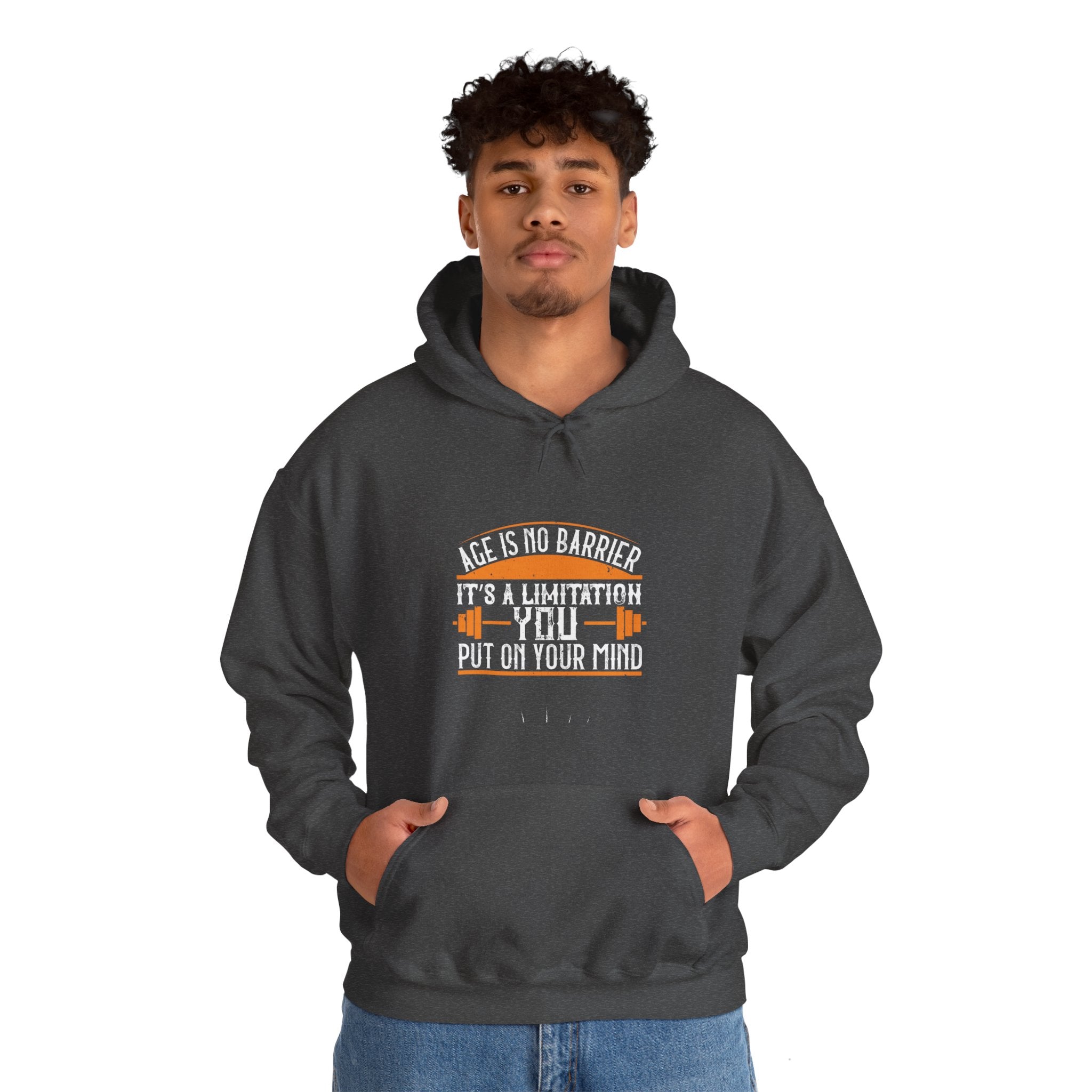 "Age Is No Barrier Its A Limitation You Put On Your Mind"  Unisex Heavy Blend™ Hooded Sweatshirt