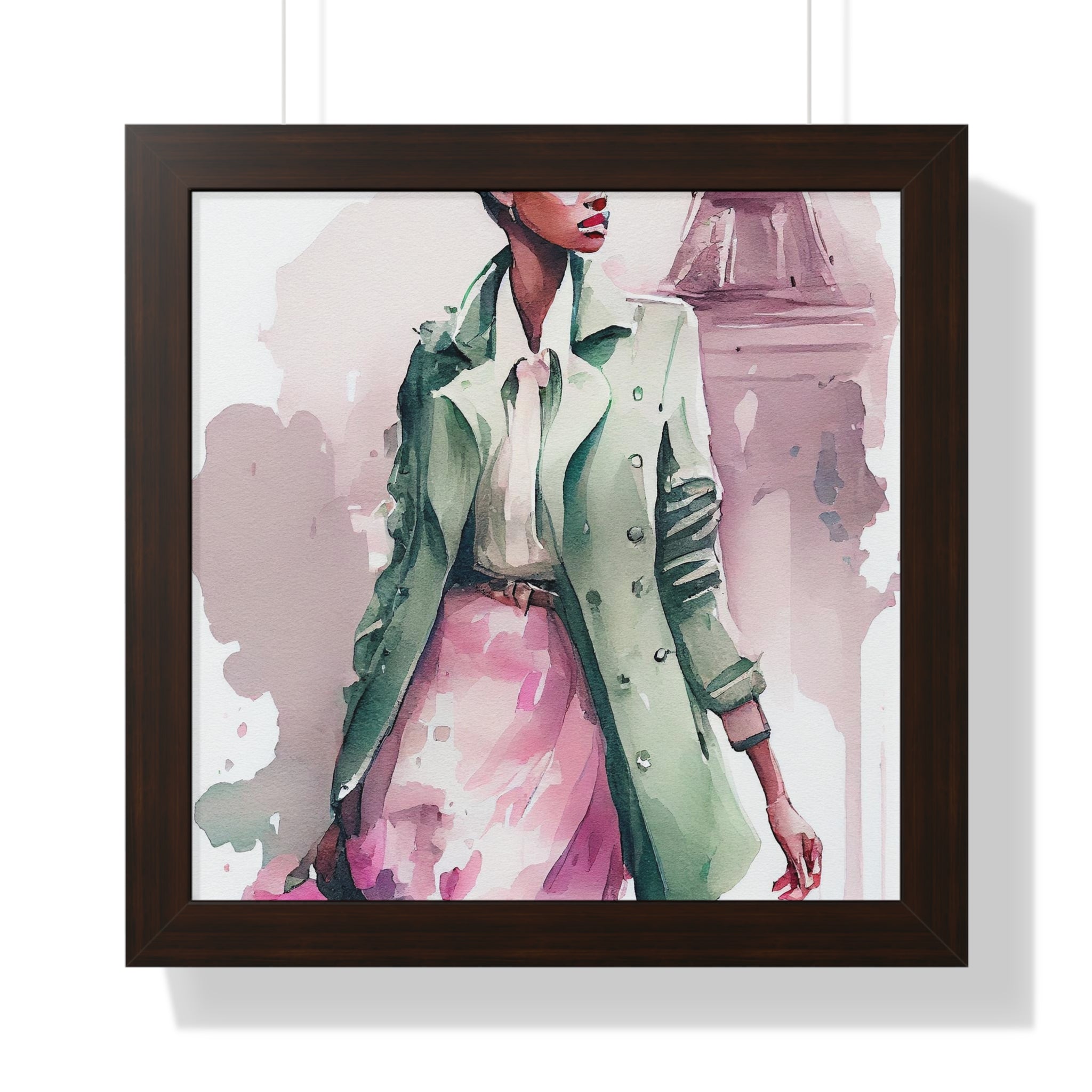 "BLACK WOMAN PARIS STREETS" Framed Vertical Poster