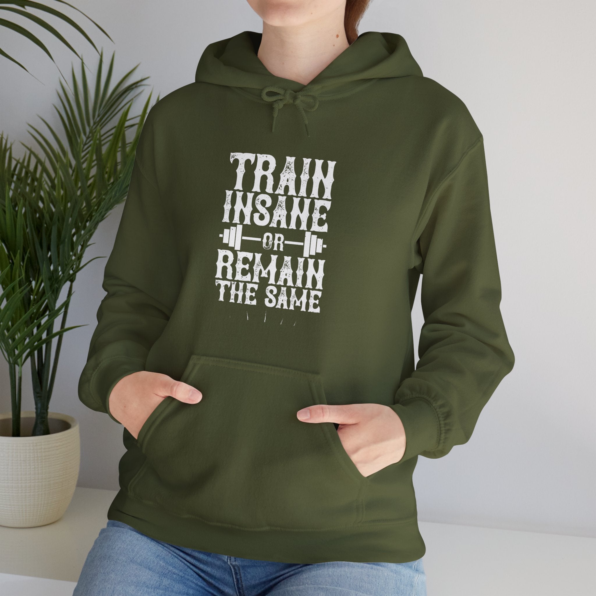 "Train insane or remain the same" Unisex Heavy Blend™ Hooded Sweatshirt