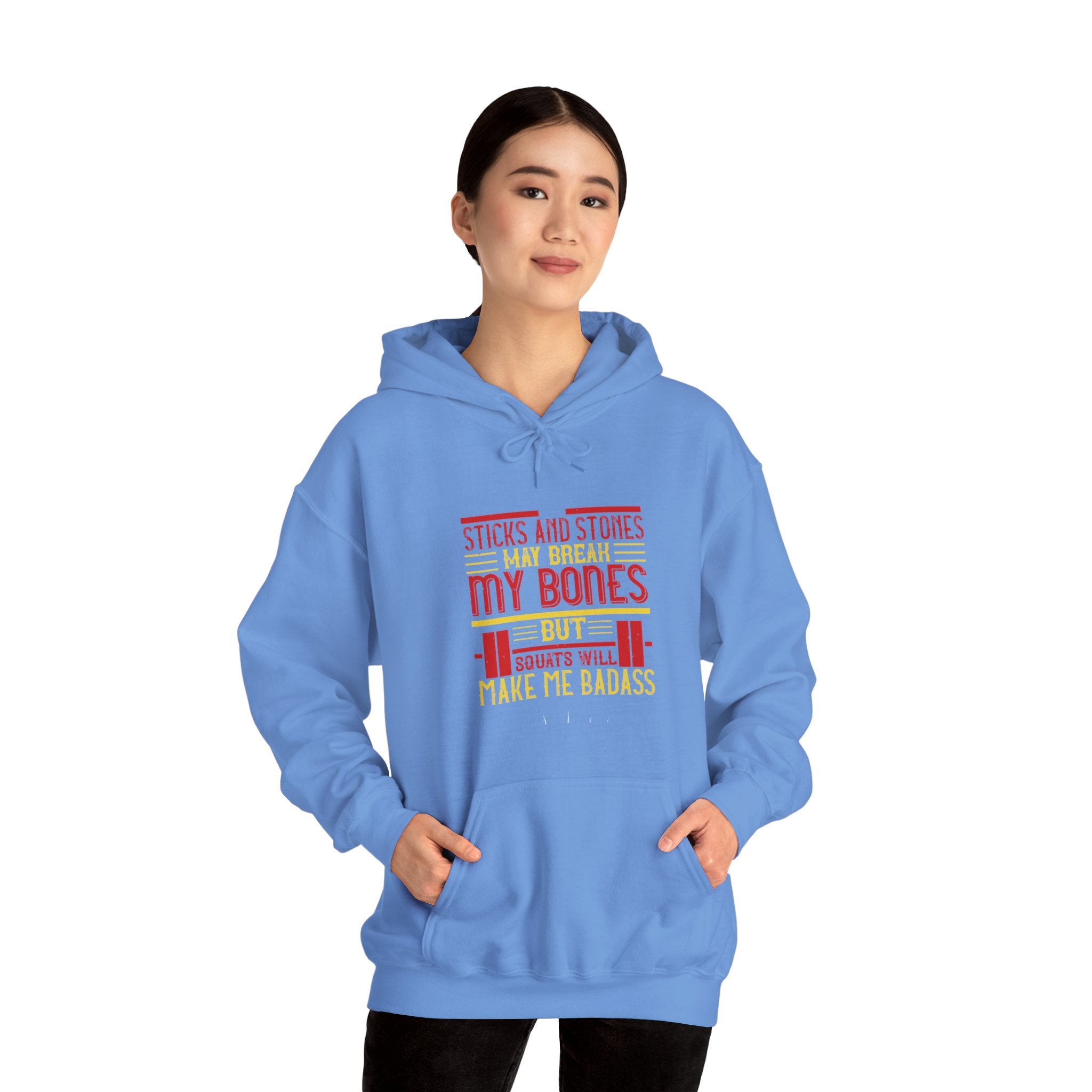 "Squats Will Make Me Badass"  Unisex Heavy Blend™ Hooded Sweatshirt