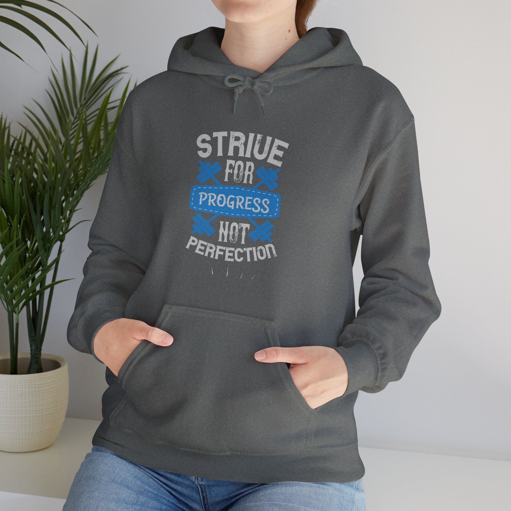 "Strive For Progress Not Perfection" Unisex Heavy Blend™ Hooded Sweatshirt